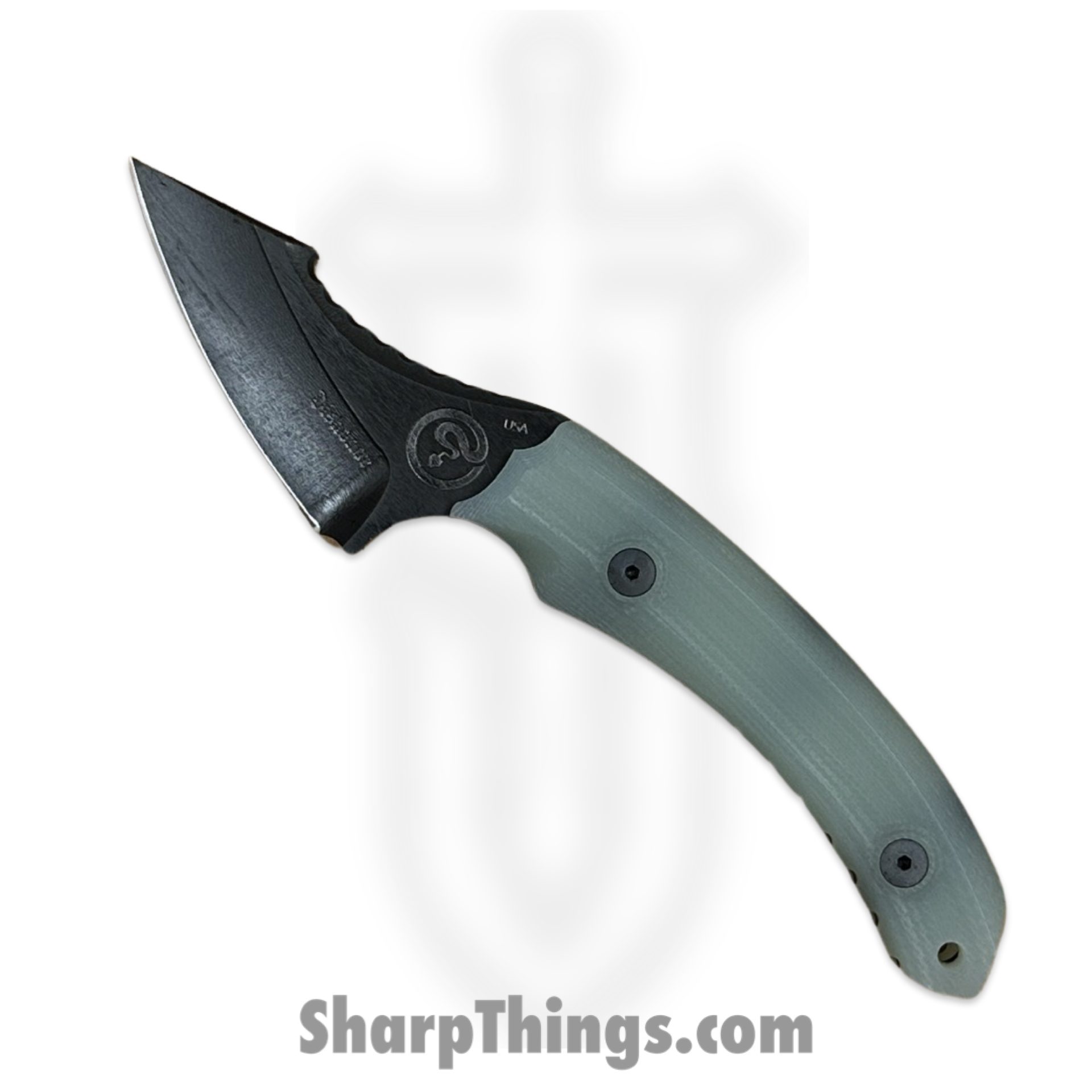 Dishonor Blades - DB-Nephrite-FB-Jade - Chimera Edc - Fixed Blade Knife - Uddeholm Rigor (A2) Flat Black Coated Mod. Wharncliffe - G10 - Jade