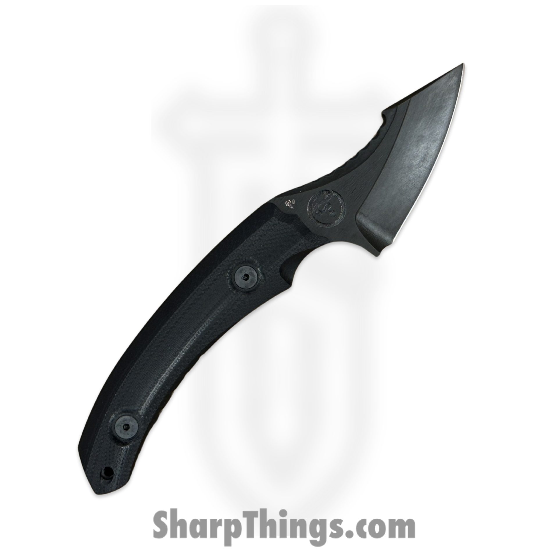 Dishonor Blades - DB-C1-FB-Blk - Chimera Edc - Fixed Blade Knife - Uddeholm Rigor (A2) Flat Black Coated Mod. Wharncliffe - G10 - Black - Image 2