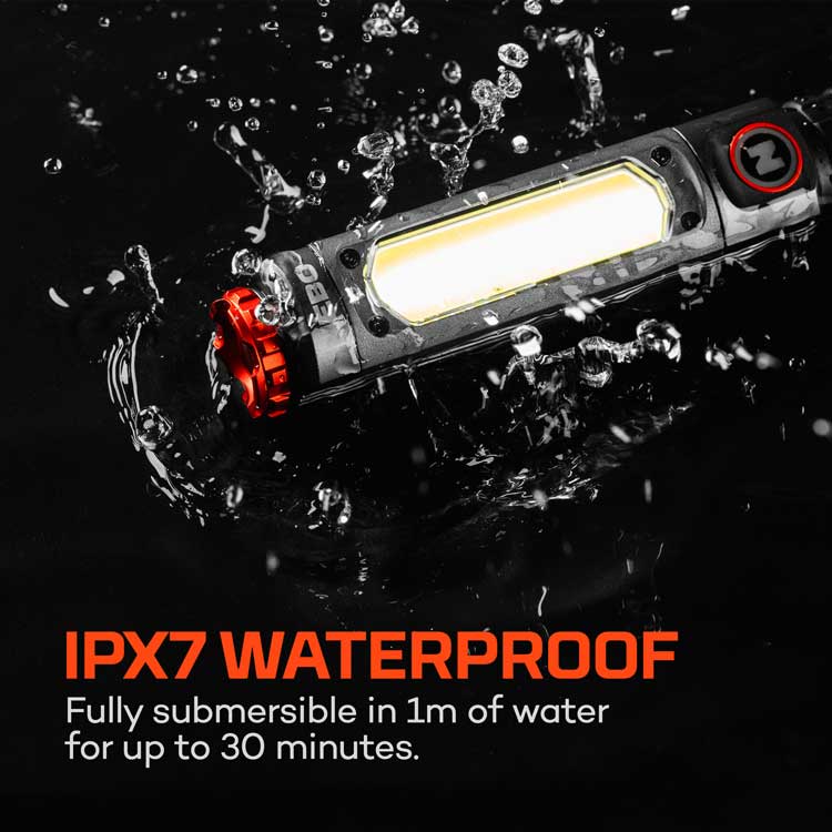 NEBO - NEB-FLT-1033 - Big Larry 600 -Rechargeable Work Light with Clip and Magnetic Base - Gray - Image 2