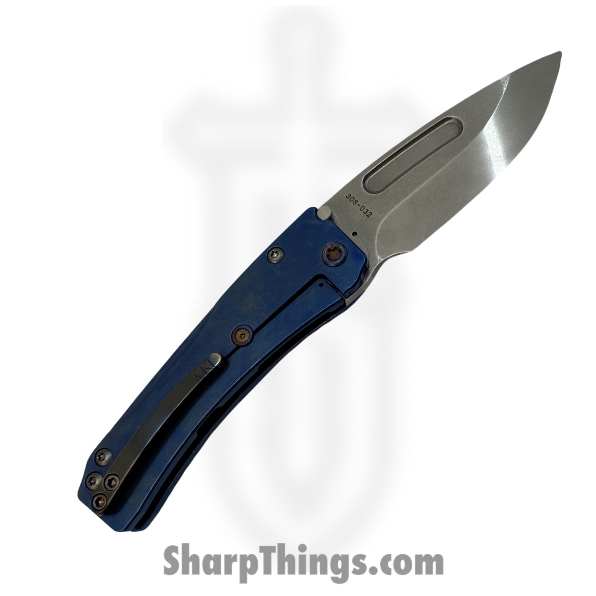 Medford Knife and Tool - MK2014TD-37A2TFCF-Q4 - Slim Midi - Folding Knife - S45VN Tumbled Drop Point - Titanium - Blue - Image 2