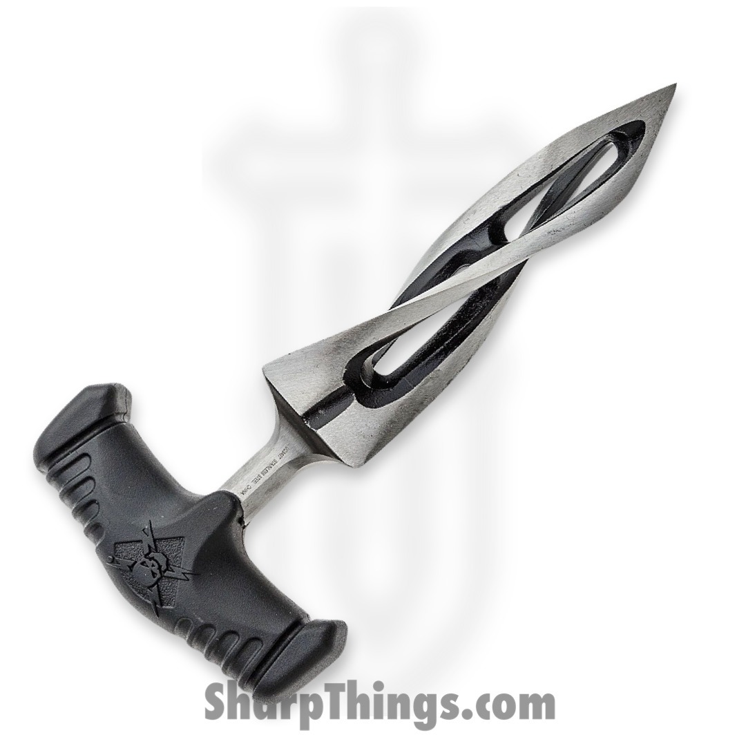 United Cutlery - UC3427 - M48 Cyclone Push Dagger - Fixed Blade Knife - 2Cr13 Black Satin Dagger - Thermoplastic Rubber - Black - Image 2