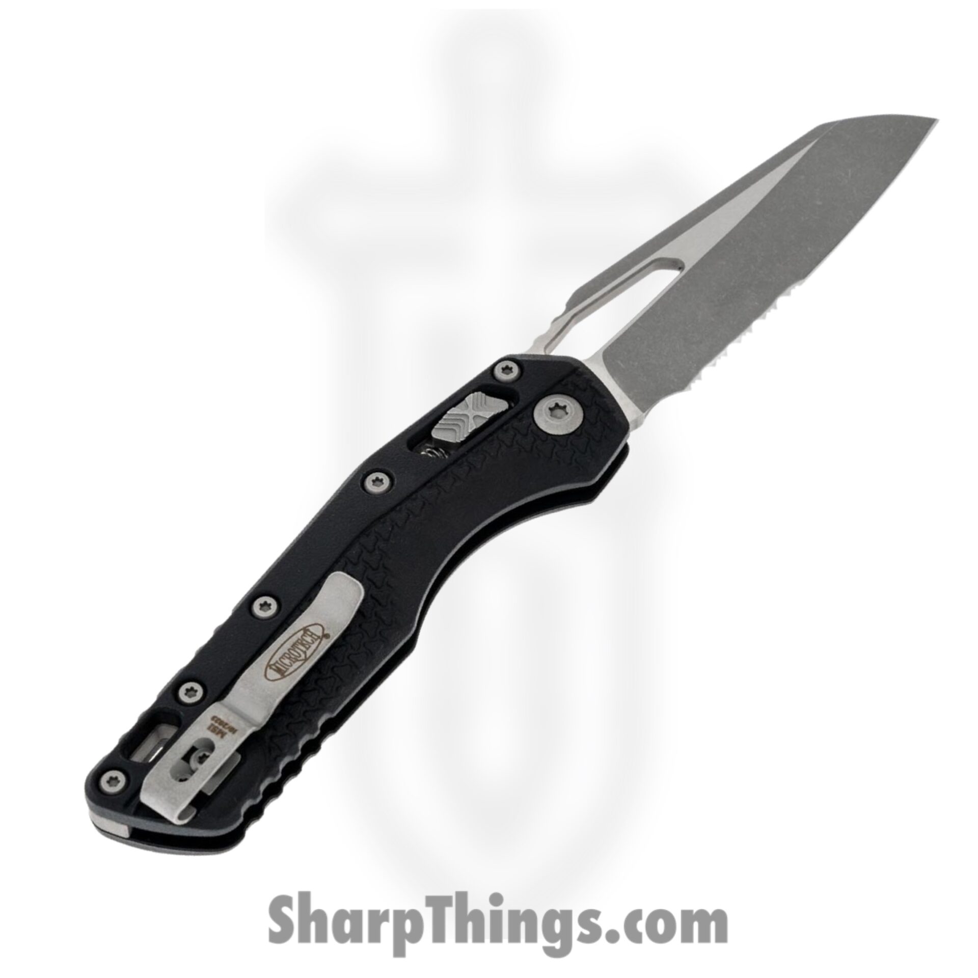 Microtech - 210T-11APPMBK - MSI S/E - Folding Knife - M390MK Apocalyptic Sheepsfoot - Injection Molded Polymer - Black - Image 2