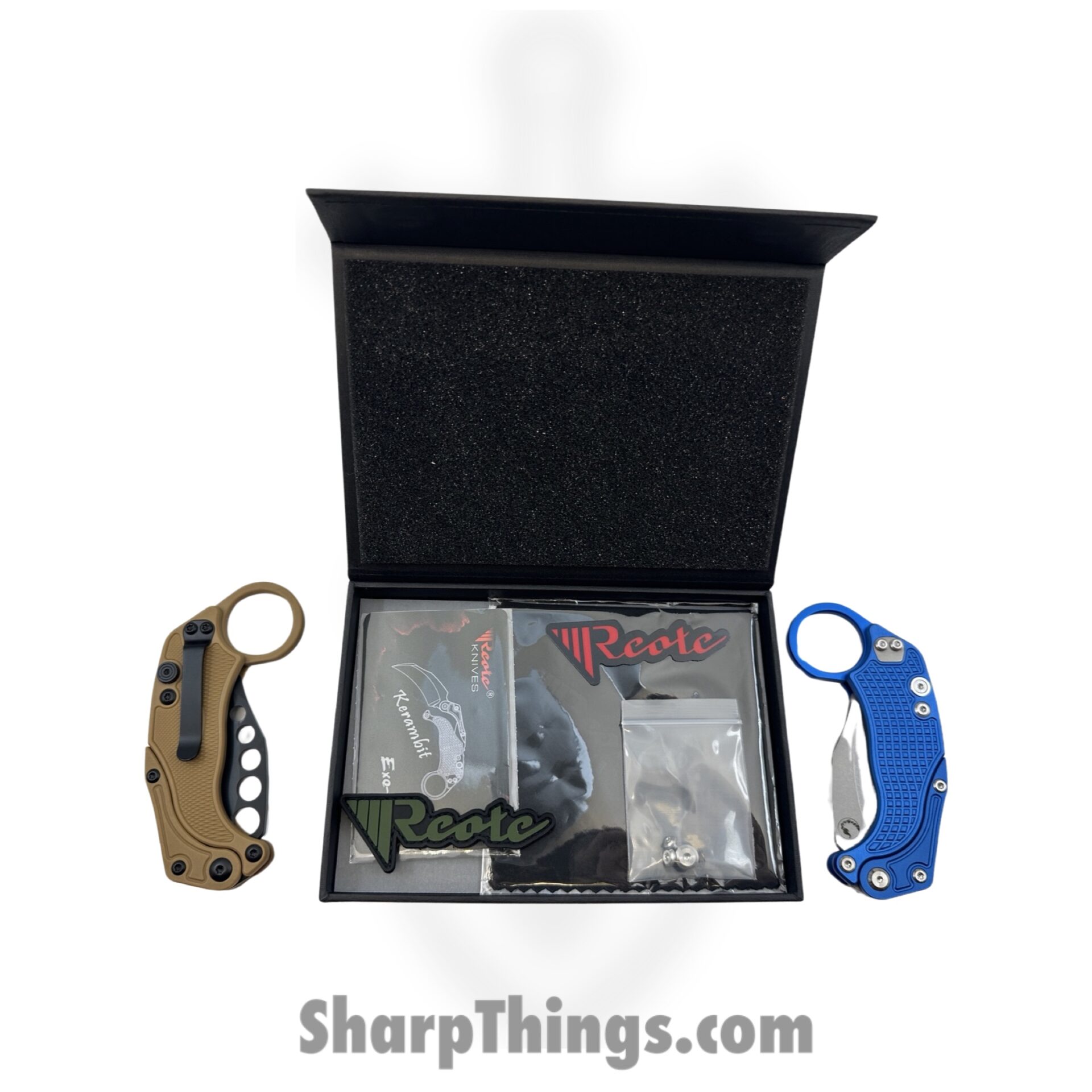 Reate Knives - EXOKSWRD - EXO-K - Gravity Karambit 2pc Set - Folding Knife - Stonewash N690 - Red - Image 5