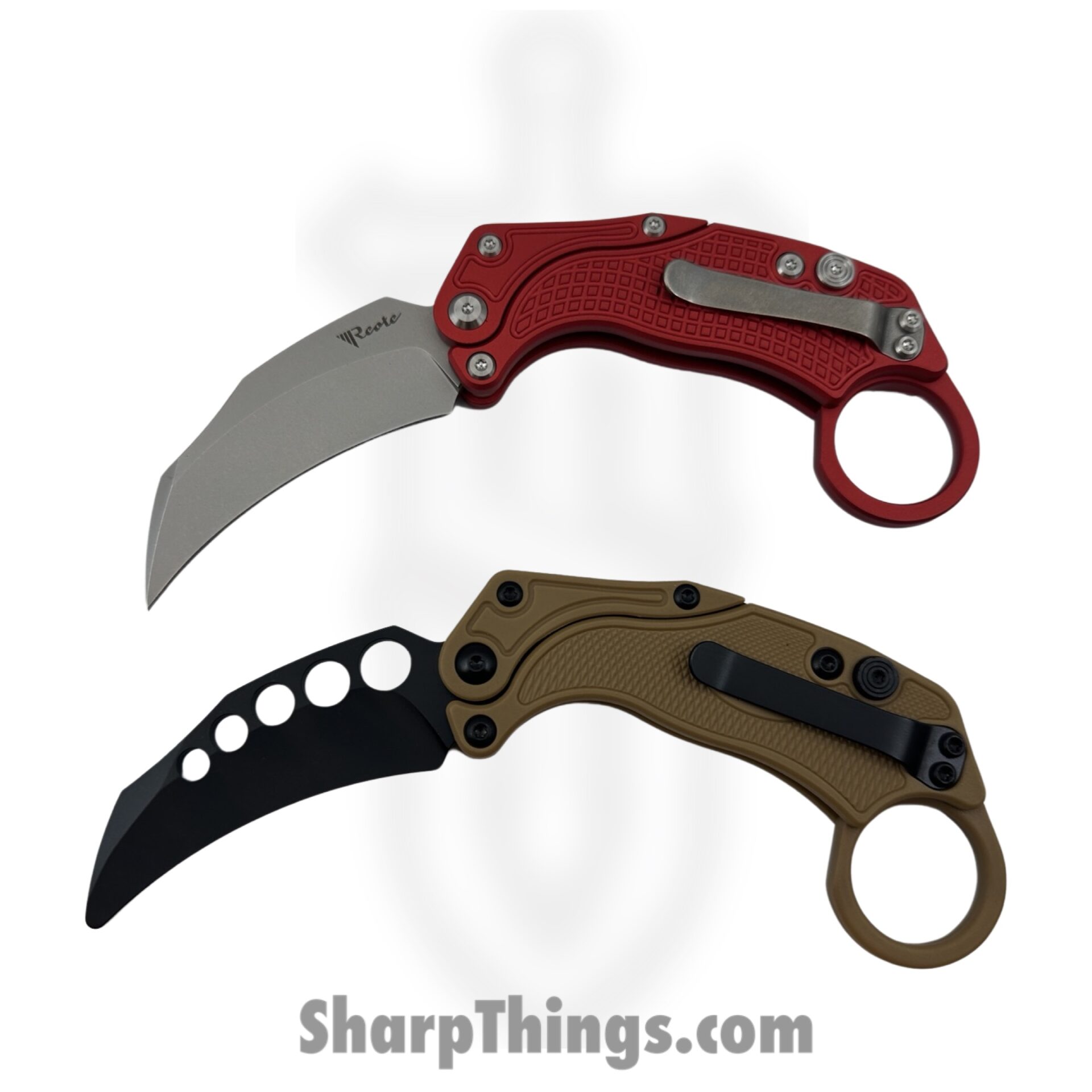 Reate Knives - EXOKSWRD - EXO-K - Gravity Karambit 2pc Set - Folding Knife - Stonewash N690 - Red - Image 4
