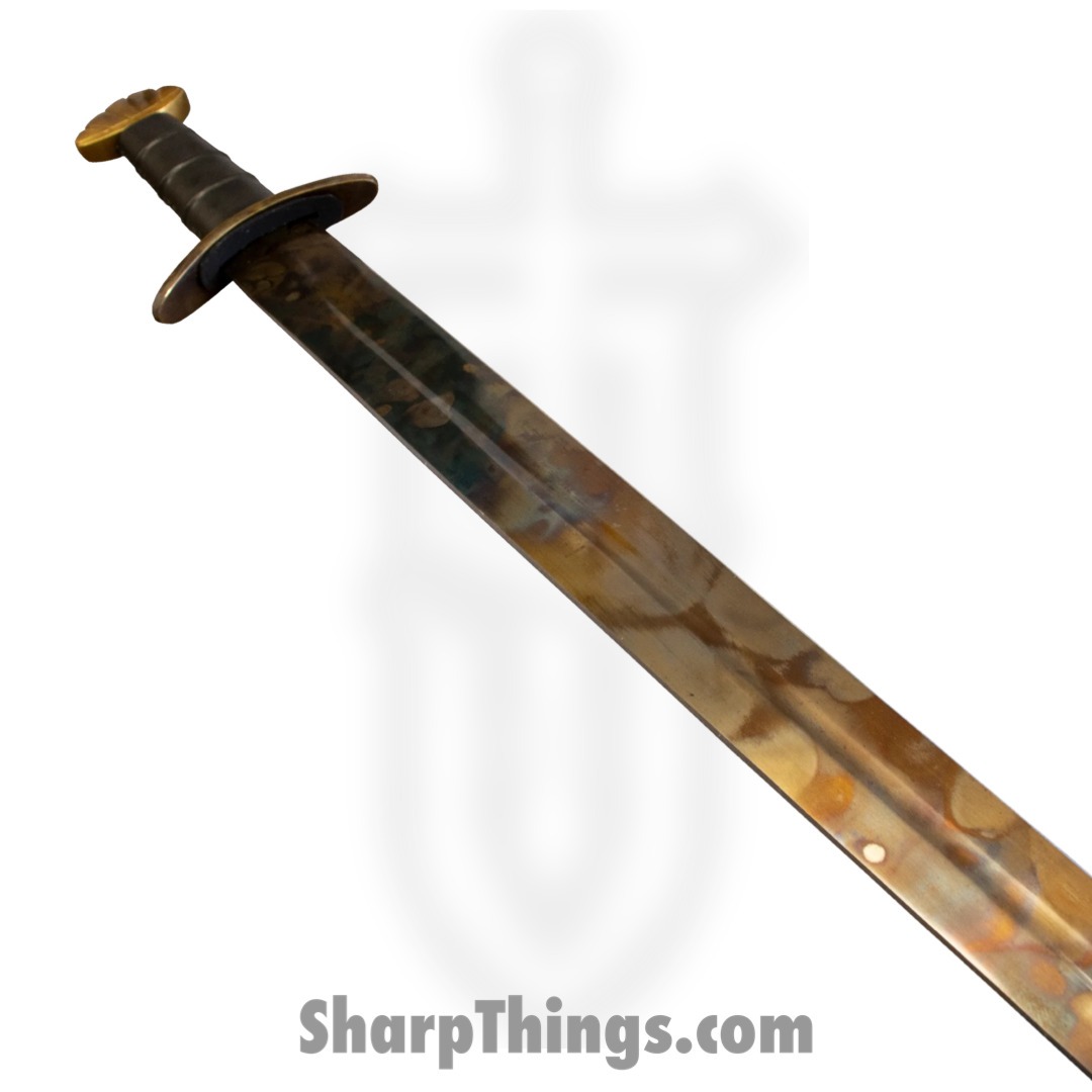 ICS-606-ANT - Viking Battle Ready Sword and Scabbard Set - Fixed Blade Knife - Carbon Steel Mirror Sword - Leather Wrapped - Antique Finish - Image 2