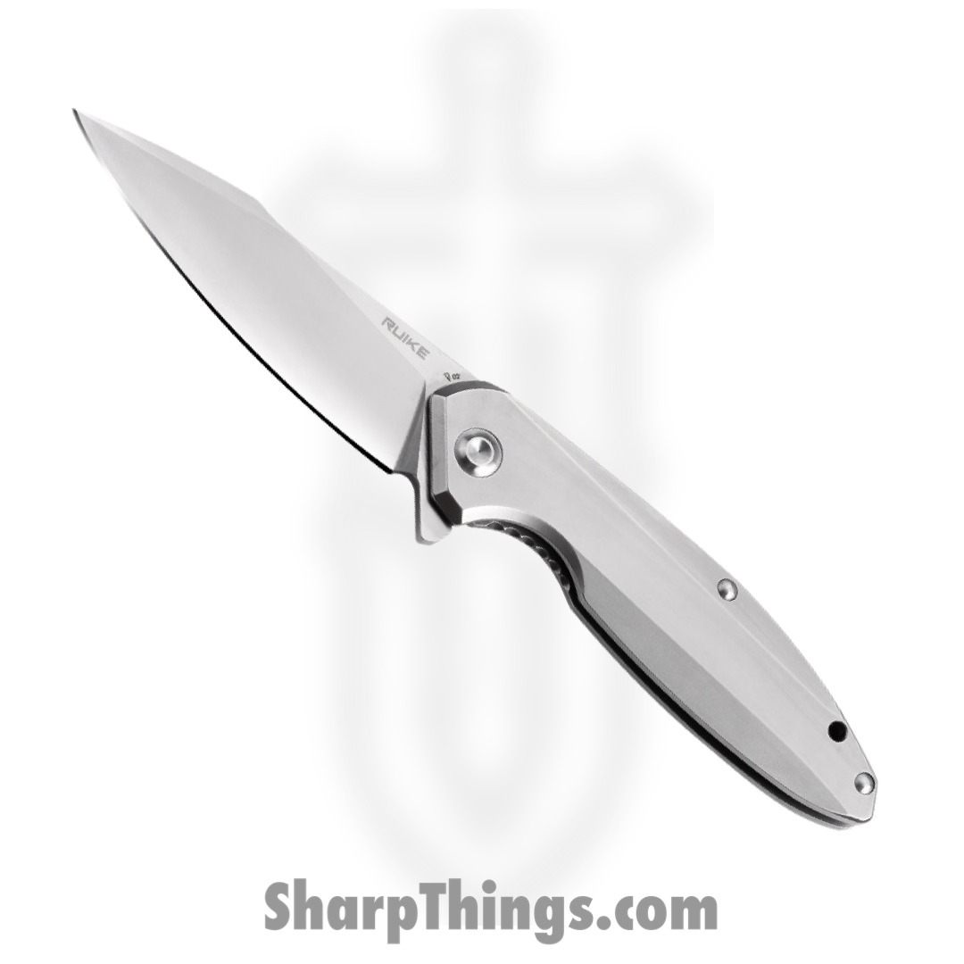 Ruike - RKEP128SF - P128-SF - Folding Knife - 14C28N Sandvik Satin Drop Point - Stainless Steel - Gray