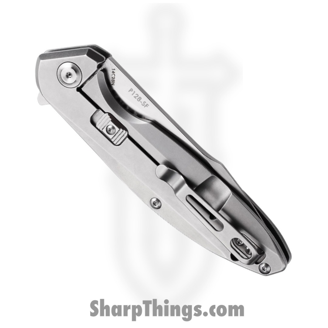 Ruike - RKEP128SF - P128-SF - Folding Knife - 14C28N Sandvik Satin Drop Point - Stainless Steel - Gray - Image 4