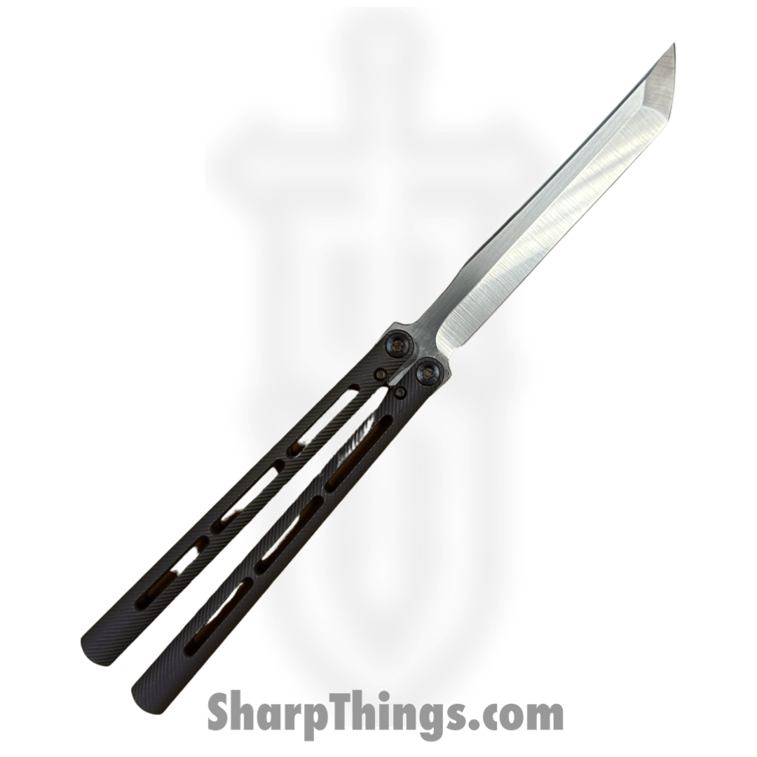 Medford Knife and Tool - MK2164TT-38A3-TFQE-Q4 - Viceroy - Balisong - s45vn Tumbled Tanto - Titanium - Violet - Image 2