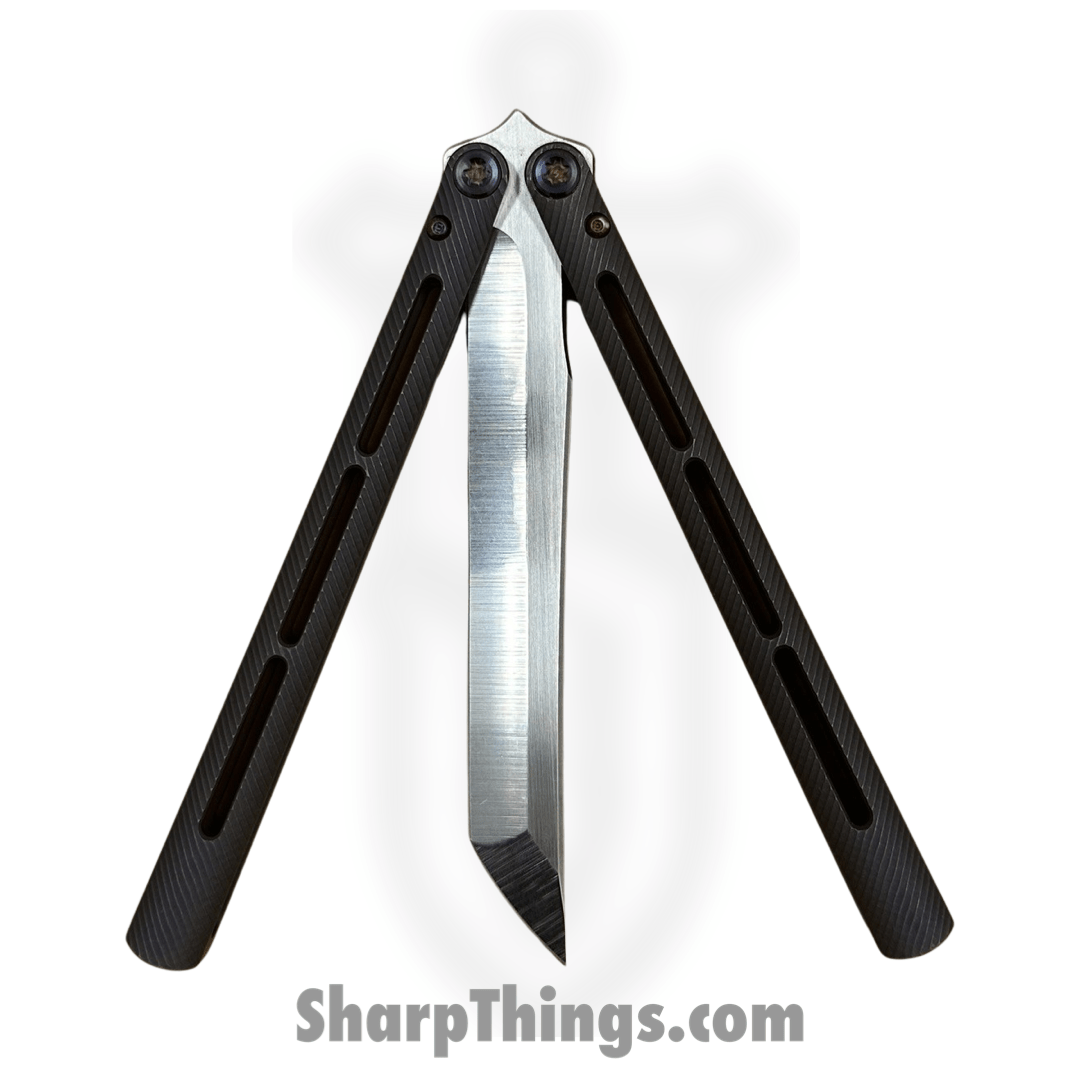 Medford Knife and Tool - MK2164TT-38A3-TFQE-Q4 - Viceroy - Balisong - s45vn Tumbled Tanto - Titanium - Violet - Image 3