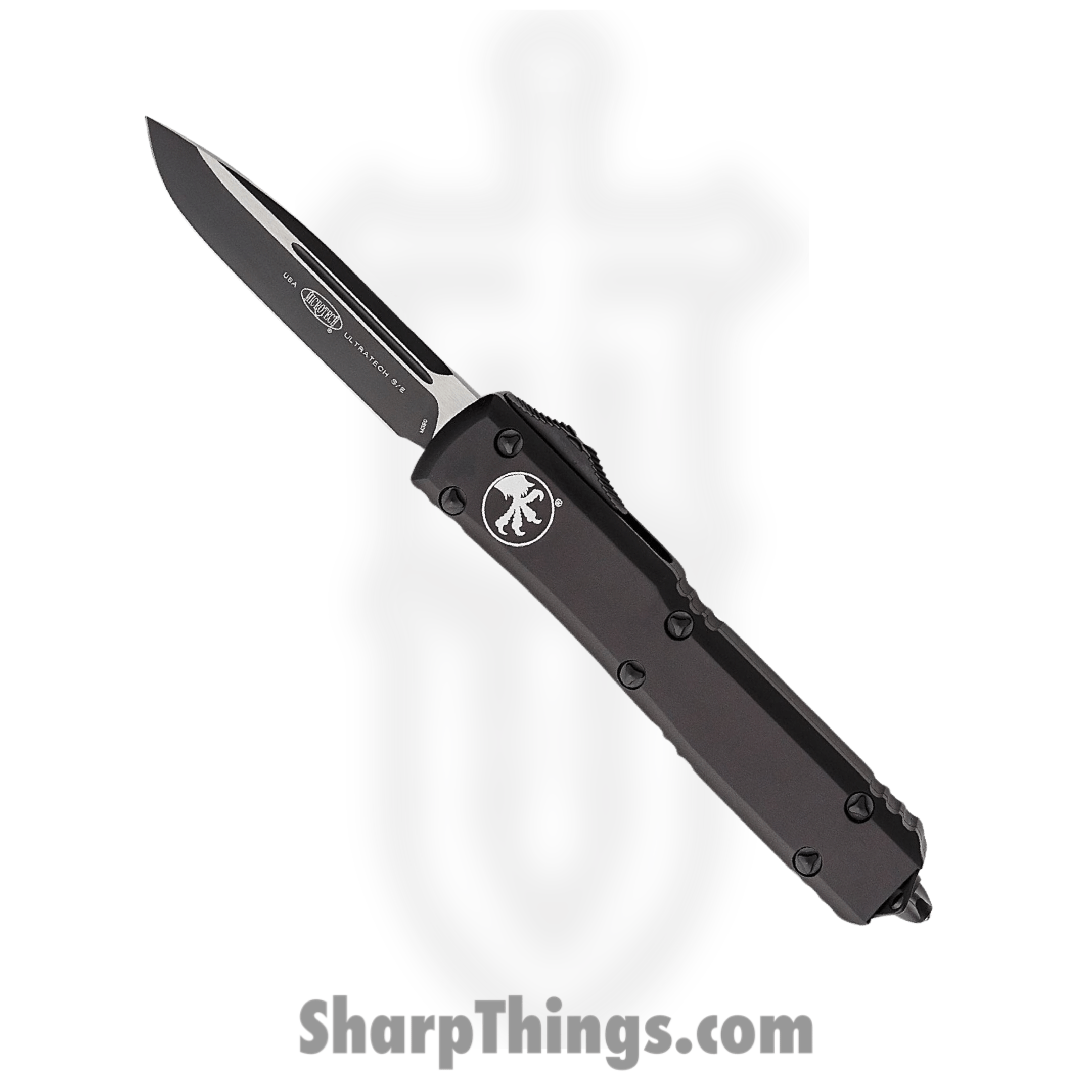 Microtech - 121-1T - Ultratech Tactical - OTF Auto - Drop Point - 6061-T6 Aluminum - Black