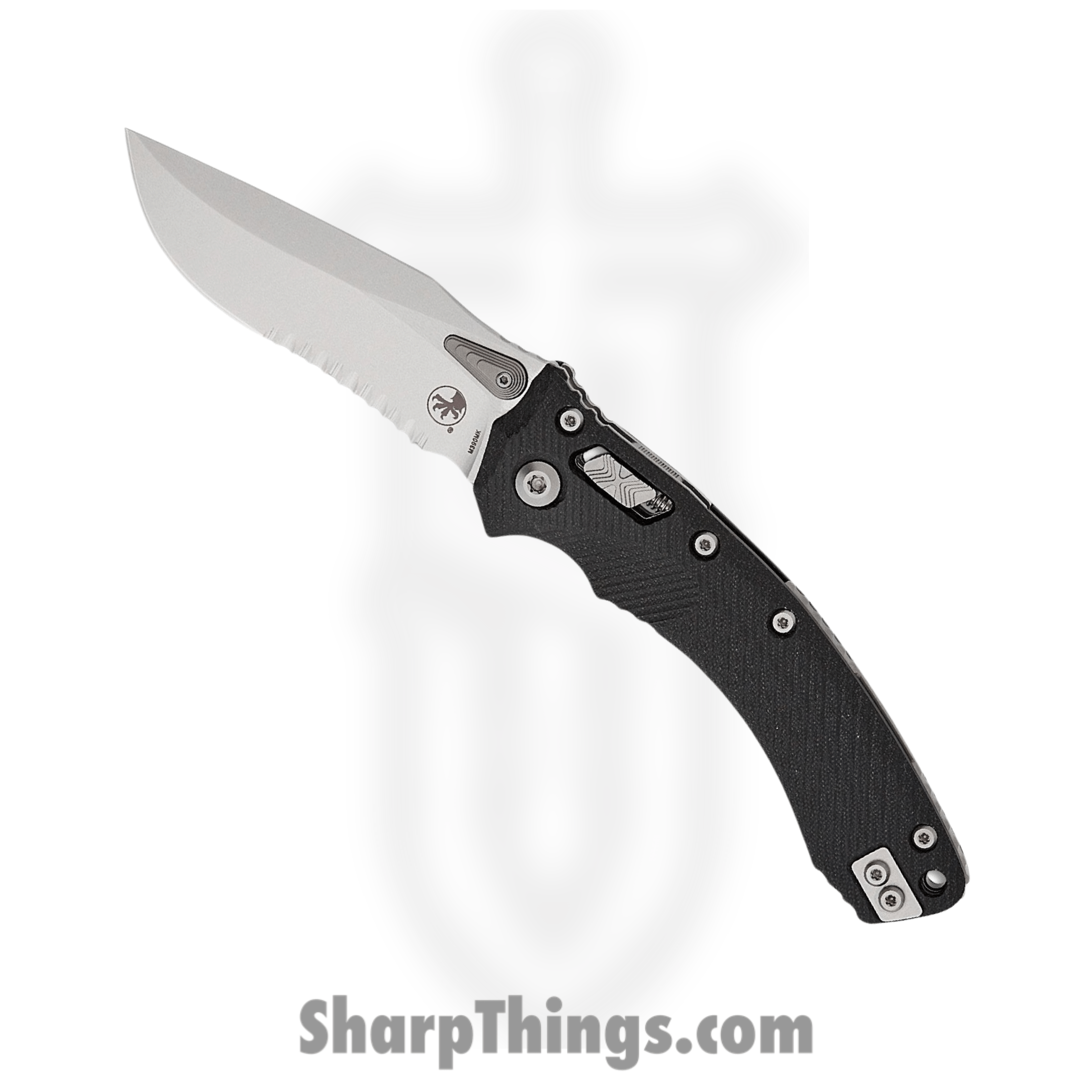 Microtech - 137RL-11FLGTBK - Amphibian RAM-LOK - Folding Knife - M390MK Stonewash Clip Point - Fluted G10 - Black