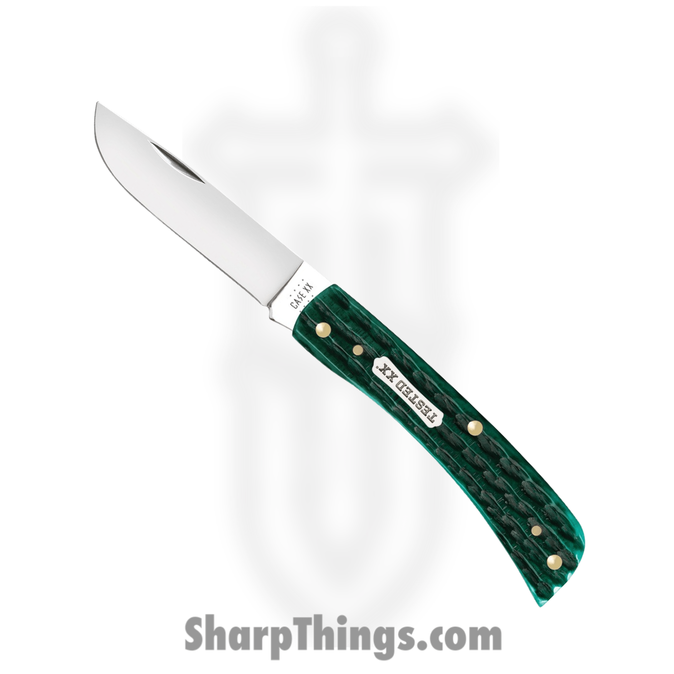 Case Cutlery - CA48941 - Sod Buster Jr - Folding Knife - Tru-Sharp Surgical Stainless Steel Mirror Polished Skinner - Jigged Bone - Jade