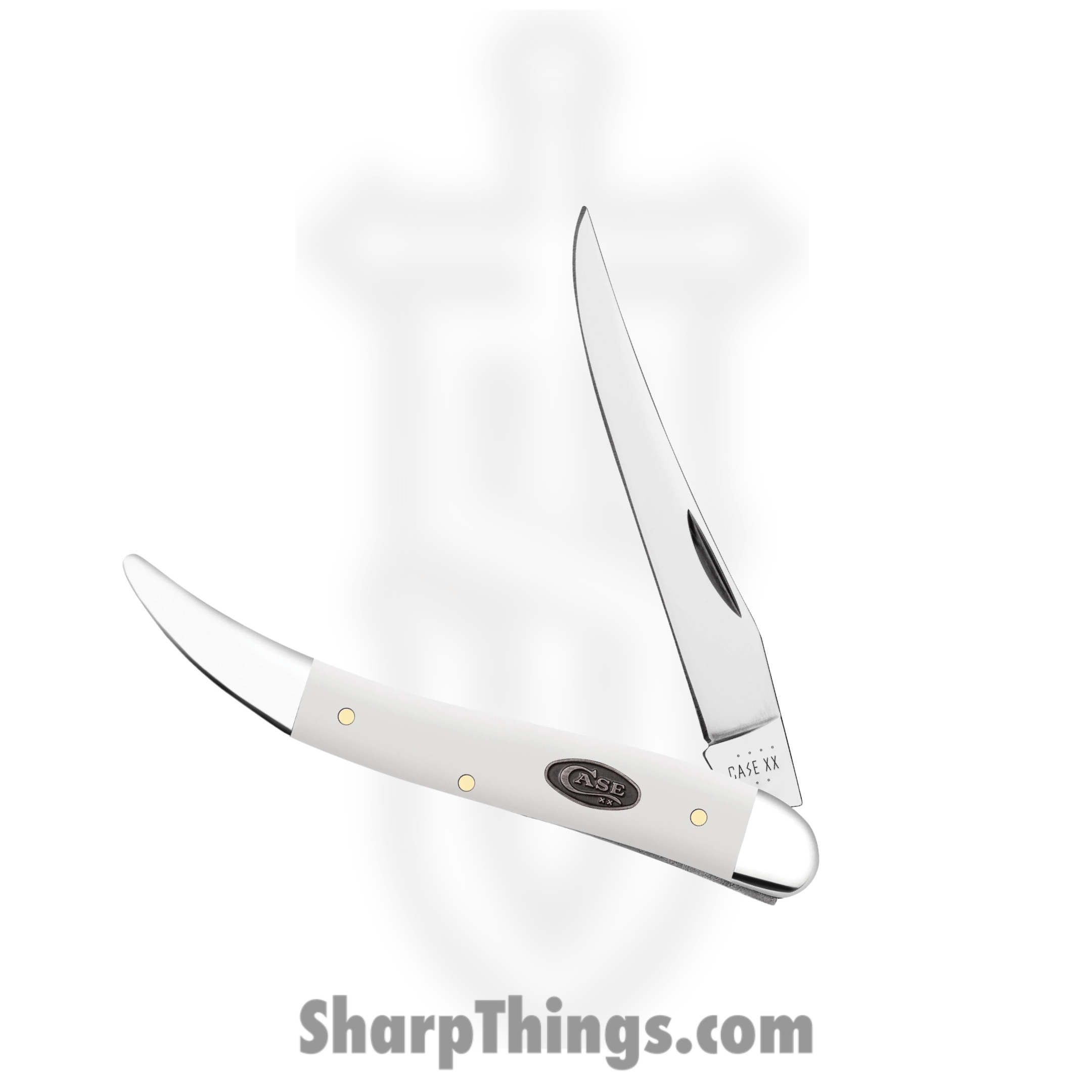 Case Cutlery - CA63962 - Medium Texas Toothpick - Folding Knife - Tru-Sharp Surgical Stainless Steel Mirror Polished Clip Point - Synthetic - White - Image 2