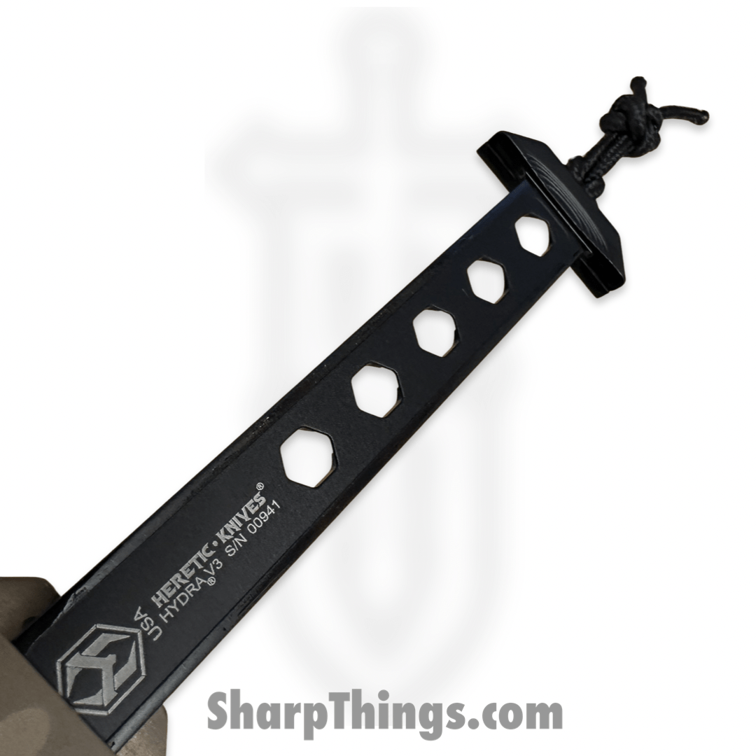 Heretic Knives - H008-10A-TCAMO - Hydra - OTF Auto - CPM Magnacut 2 Tone Recurve - Aluminum - Tan Camo - Image 4