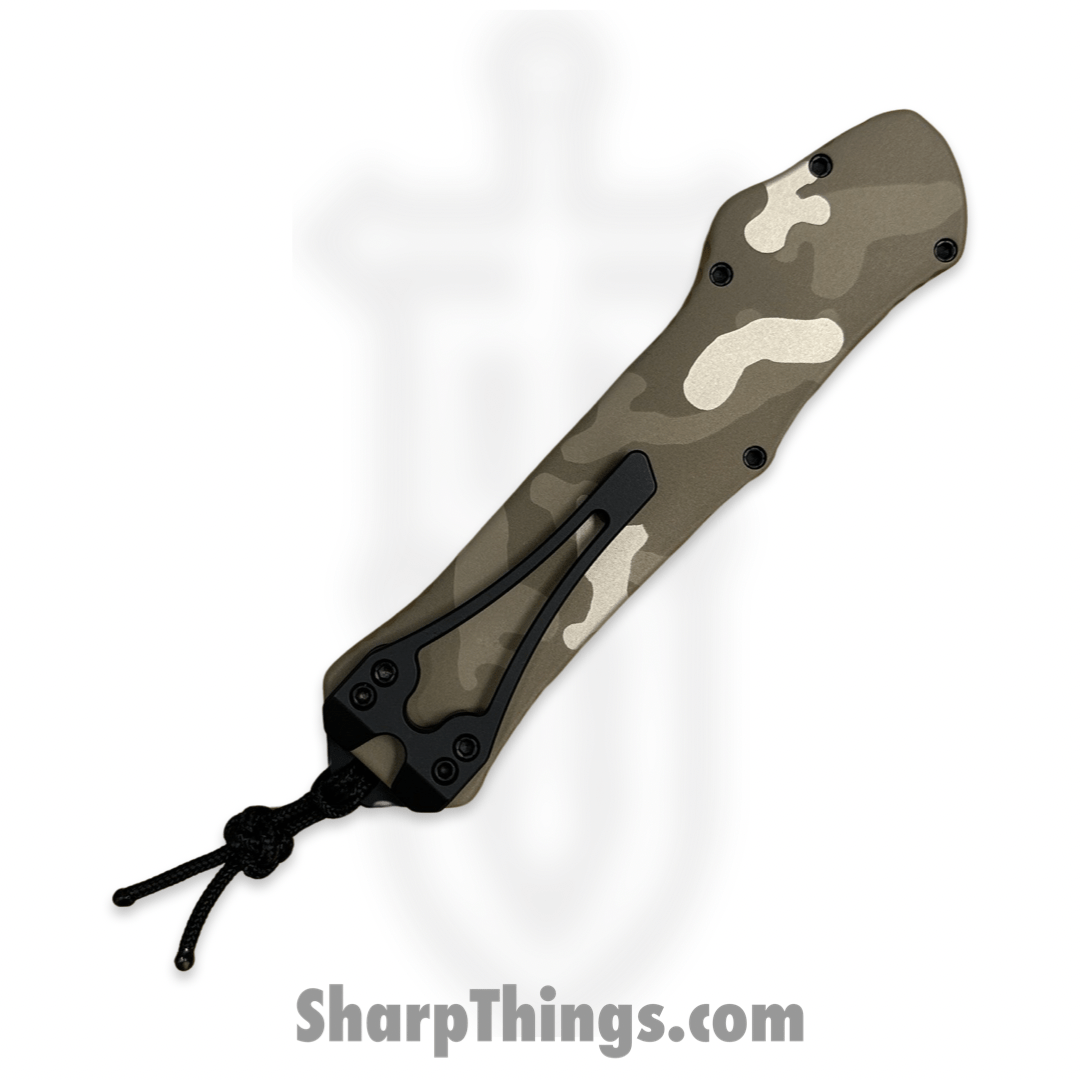 Heretic Knives - H008-10A-TCAMO - Hydra - OTF Auto - CPM Magnacut 2 Tone Recurve - Aluminum - Tan Camo - Image 6