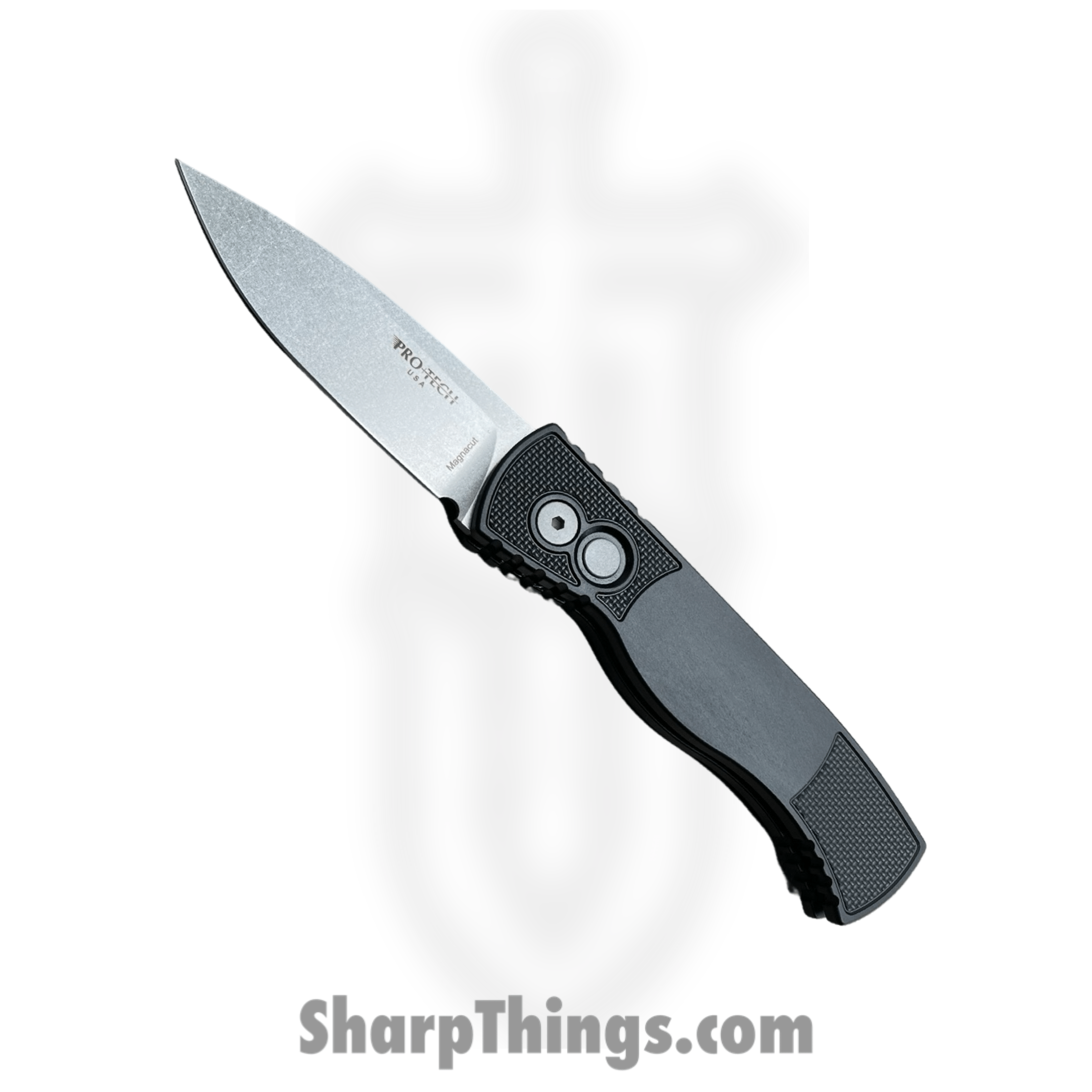 ProTech - T201 - Tactical Response 2 - Folding Knife - Magnacut Stonewash Drop Point - 6061-T6 Aluminum - Black
