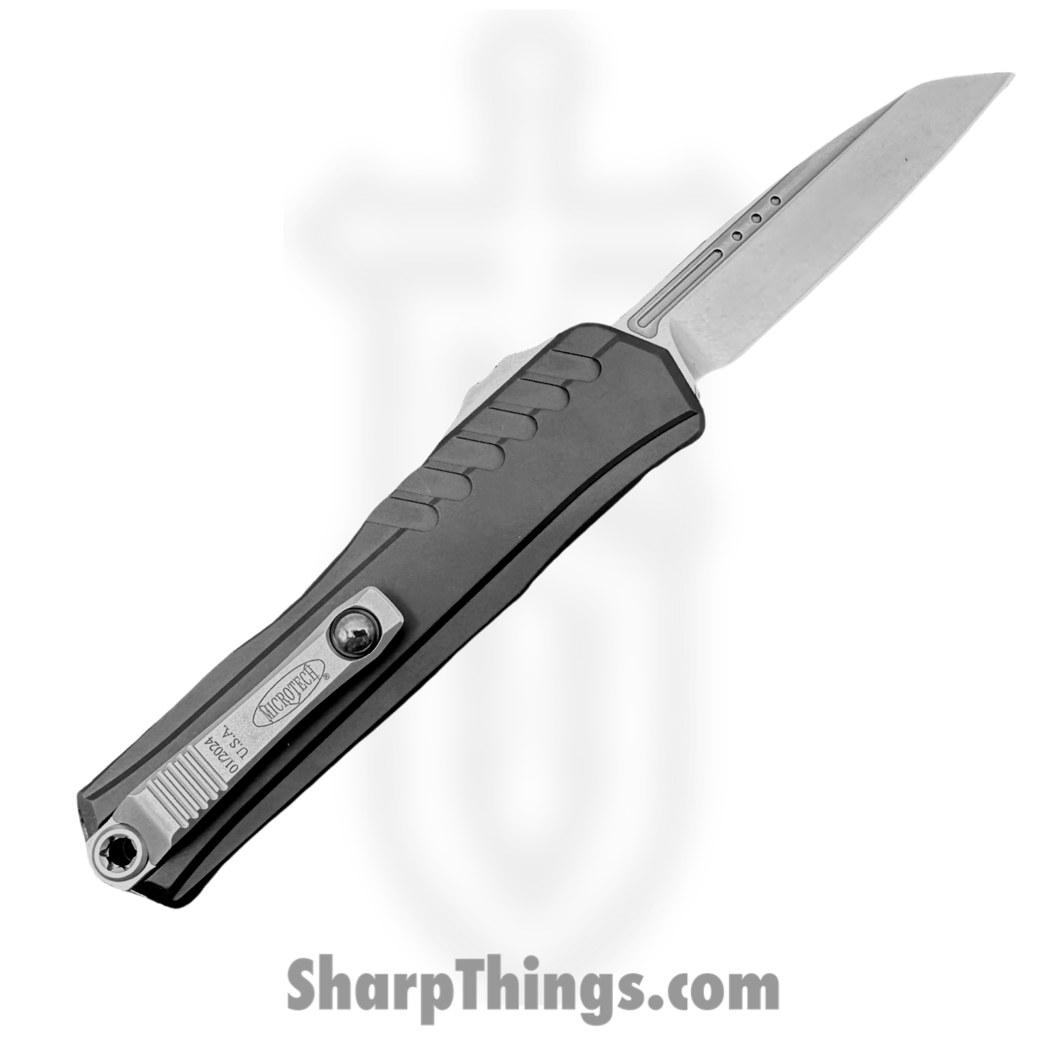 Microtech - 1241-10 - Cypher II – 2023 S/E - OTF Auto - M390MK Stonewash Wharncliffe - 6061-T6 Aluminum - Black - Image 2