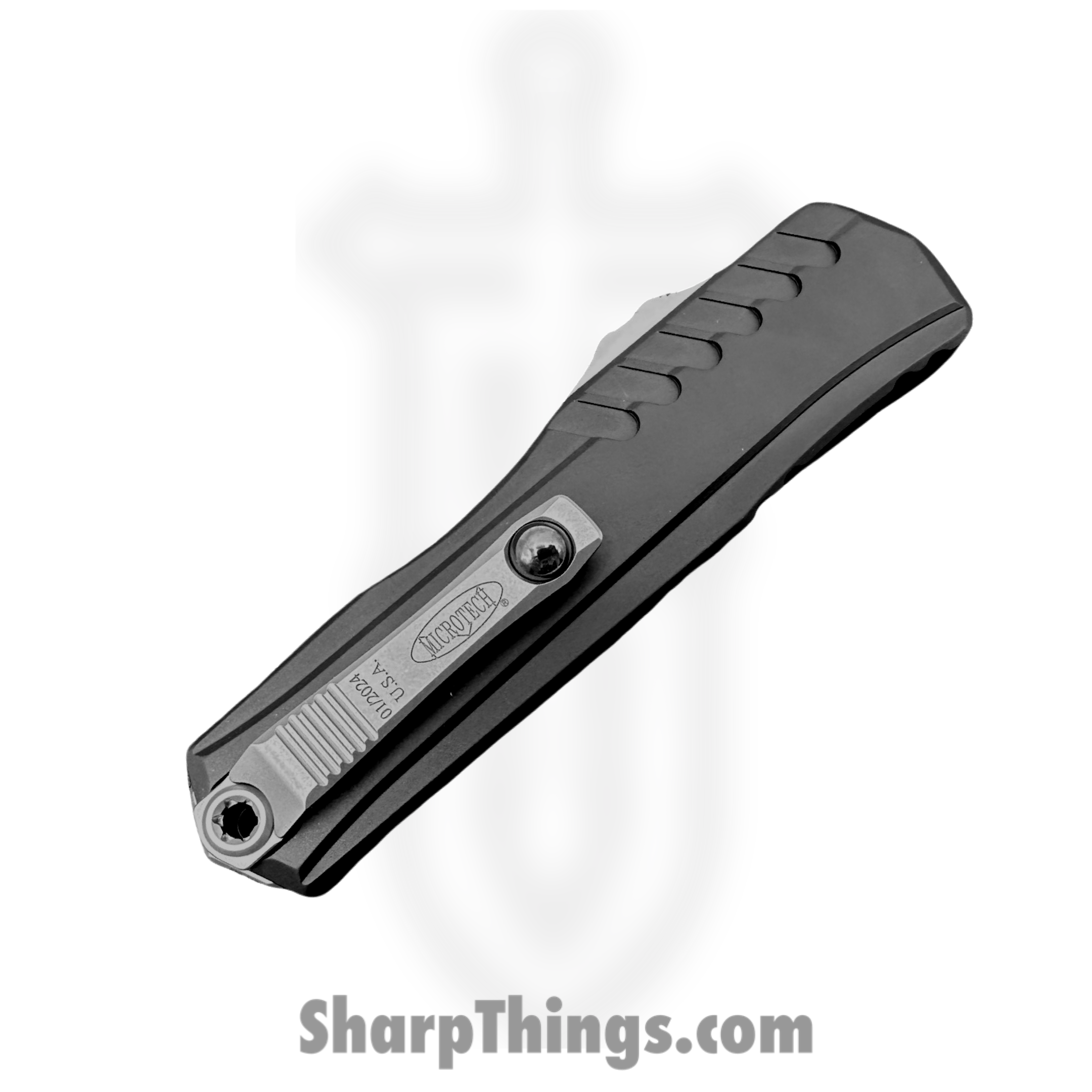 Microtech - 1241-10 - Cypher II – 2023 S/E - OTF Auto - M390MK Stonewash Wharncliffe - 6061-T6 Aluminum - Black - Image 3