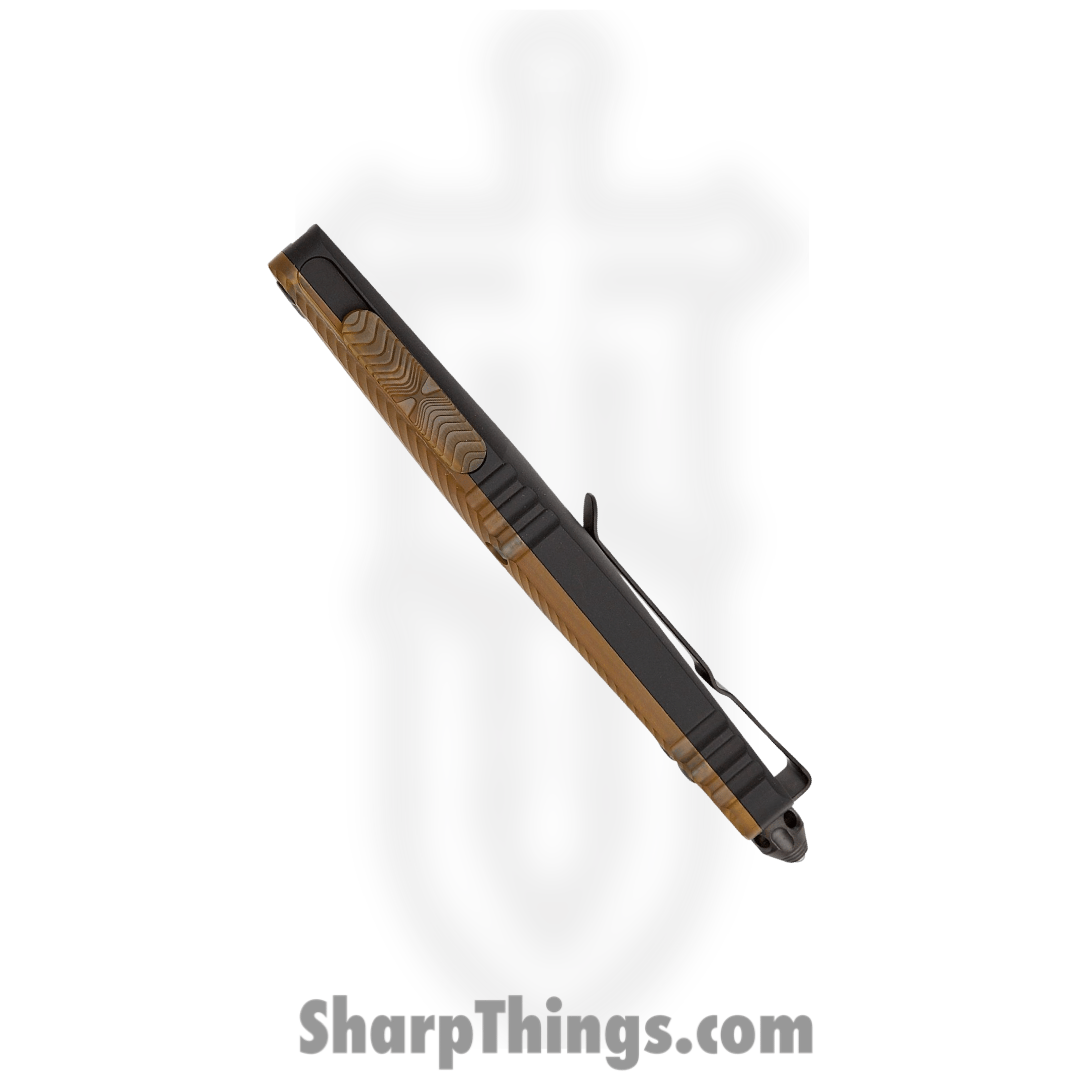 Microtech - 142-16DLCTULS - Combat Troodon Shadow Series - OTF Auto - Damascus -Dagger - Ultem Top - Black - Image 5