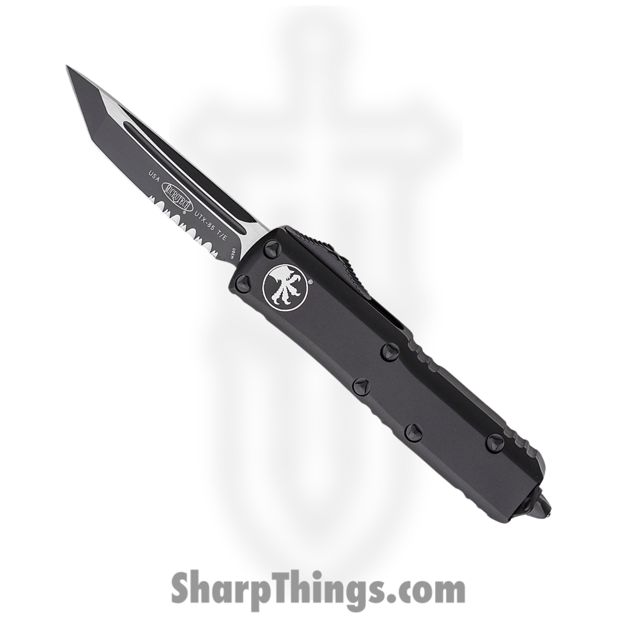 Microtech - 233-2T - UTX-85 Tactical P/S - OTF Auto - Black Tanto - 6061-T6 Aluminum - Black