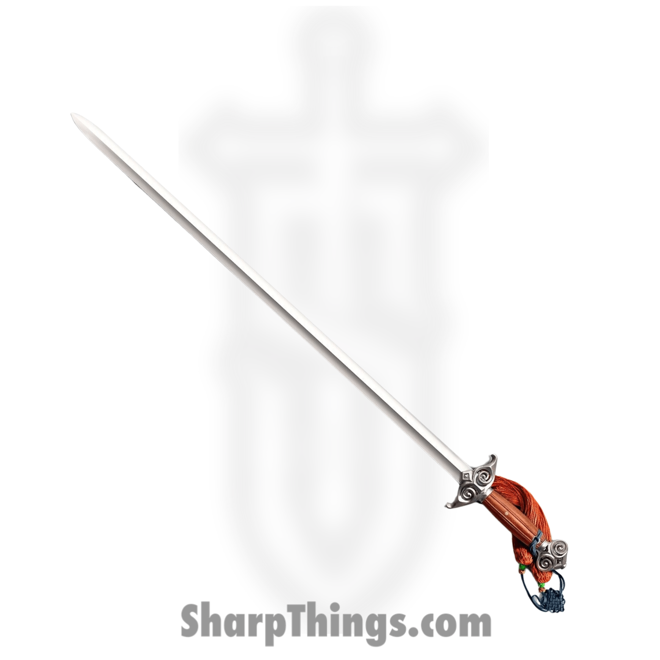 Cold Steel - CSSWCHNGIM - Chinese Gim Sword - Fixed Blade Knife - 1060 Polished - Rosewood - Brown