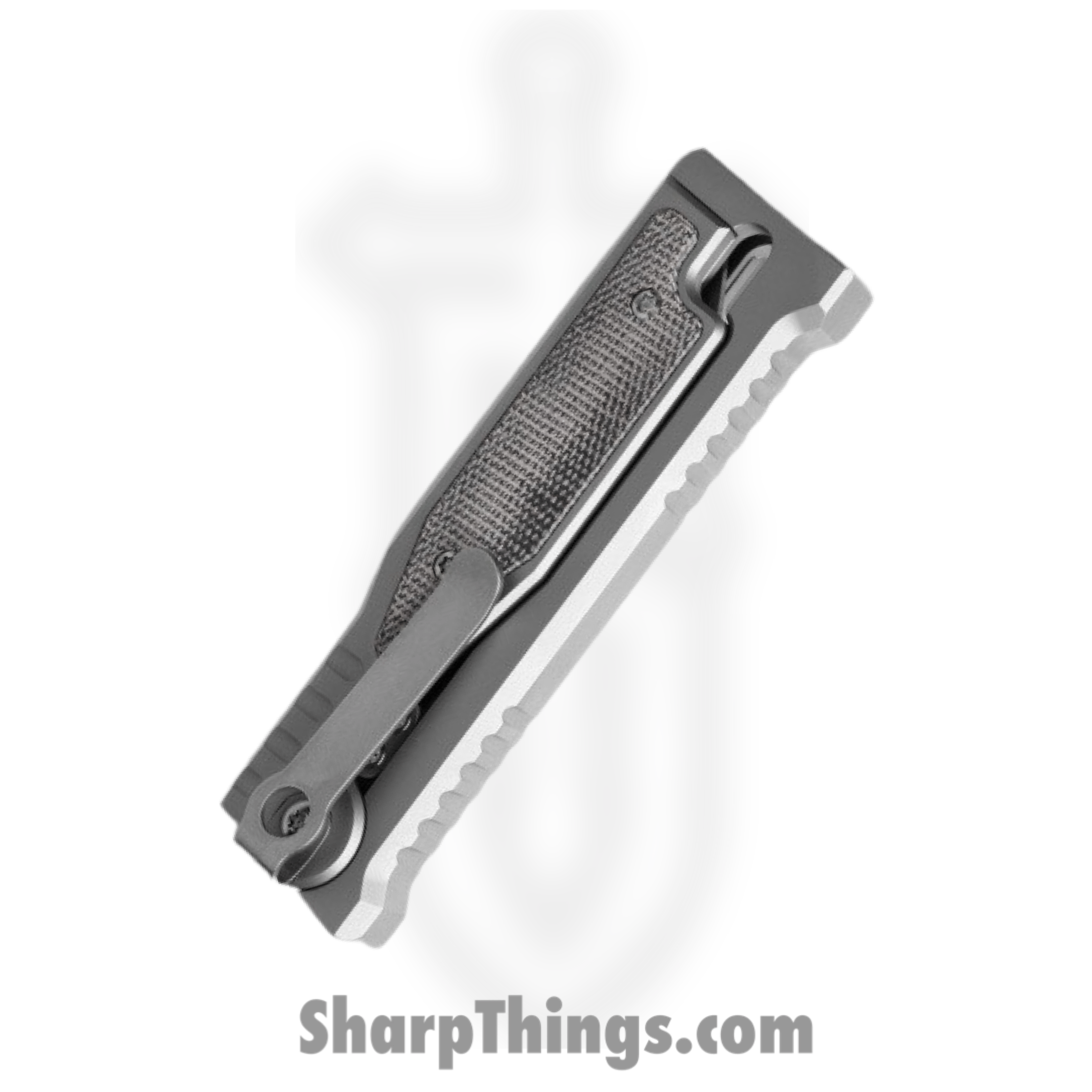 Reate Knives - ExoMinSwDpBk - Mini Exo - Gravity Knife - CPM-3V Stonewashed Drop Point - Micarta - Black - Image 3