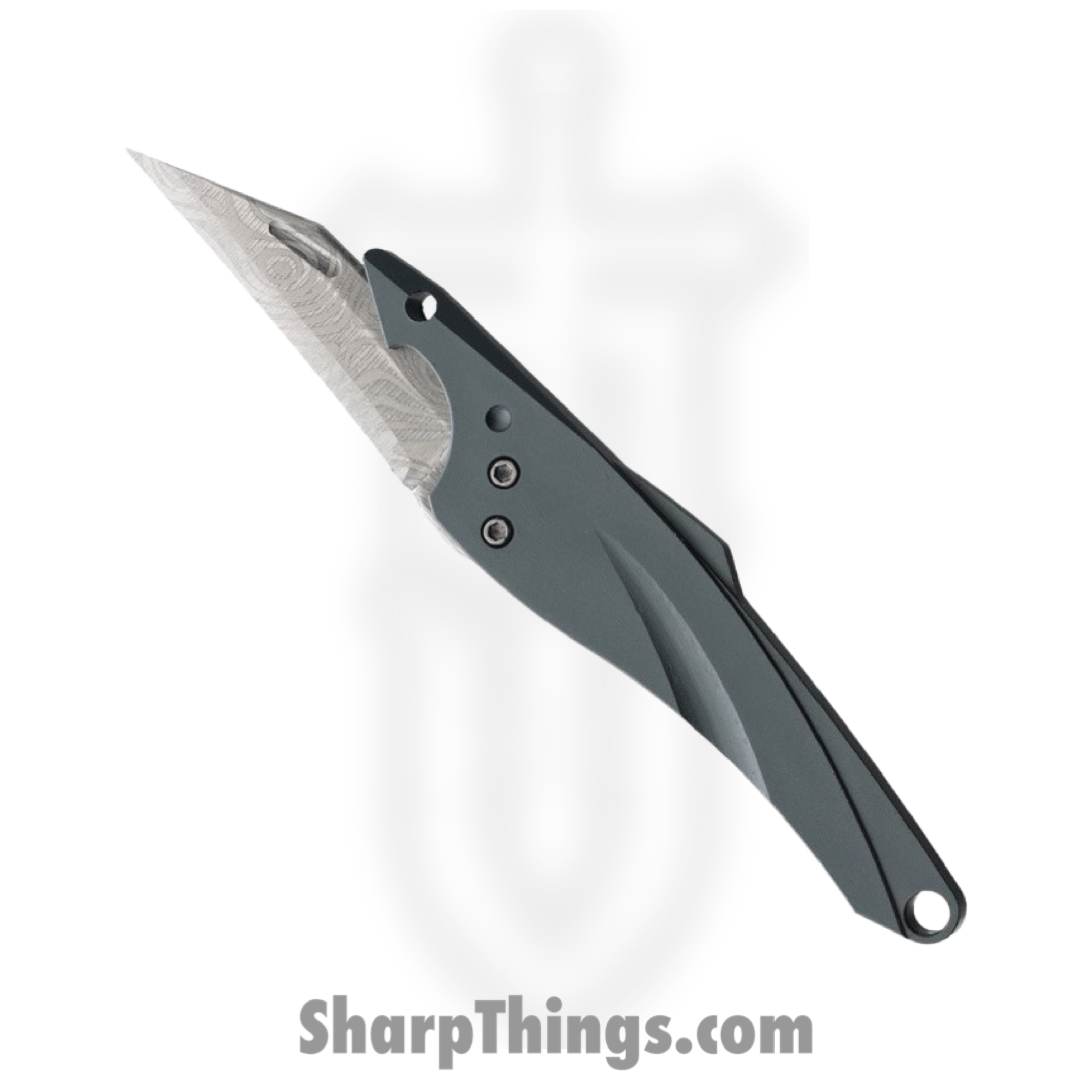 SILIPAC - SIL006A - Utility Knife Shark - Folding Knife - Stainless Clip Point - Aluminum - Dark Gray