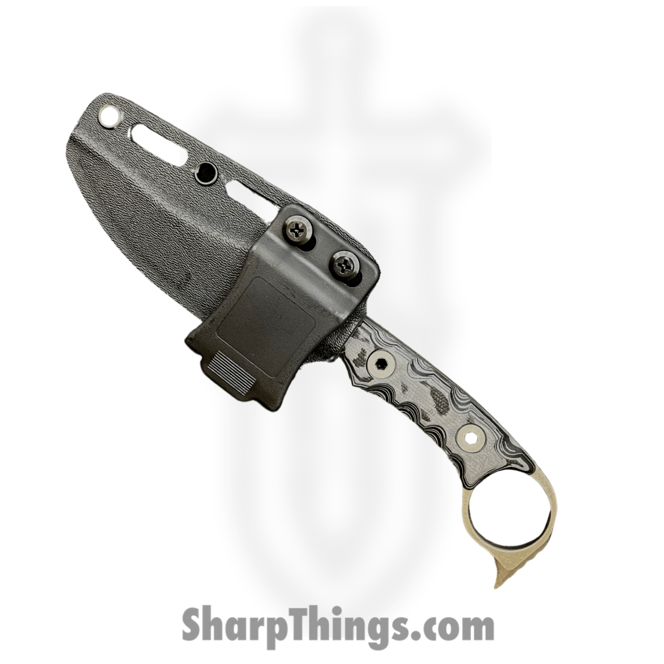 T.Kell Knives - GidV3g10GrMn - Gideon V3 - Fixed Blade Knife - Nitro V Coated Trailing Point - G10 - Greyman - Image 3