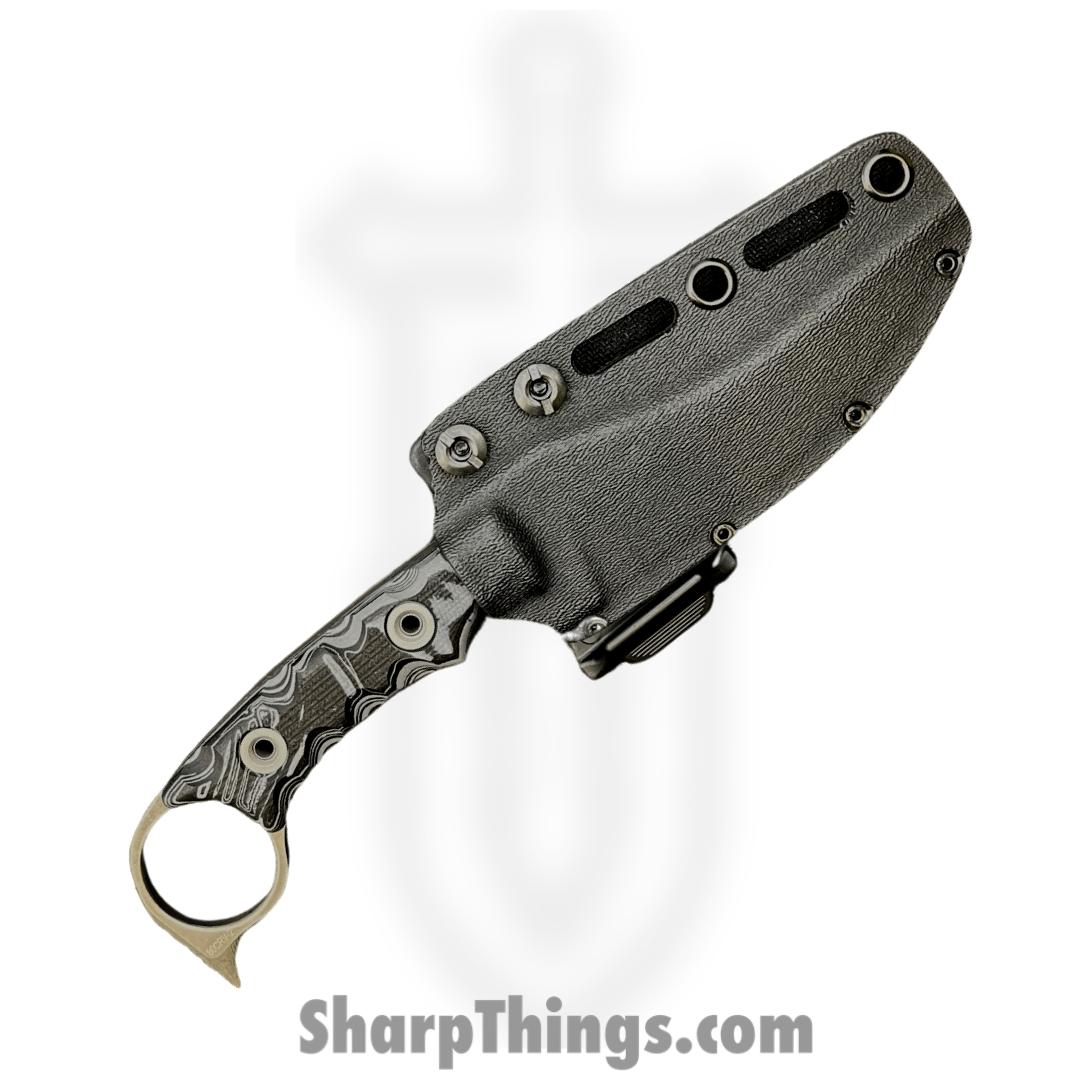 T.Kell Knives - GidV3g10GrMn - Gideon V3 - Fixed Blade Knife - Nitro V Coated Trailing Point - G10 - Greyman - Image 2