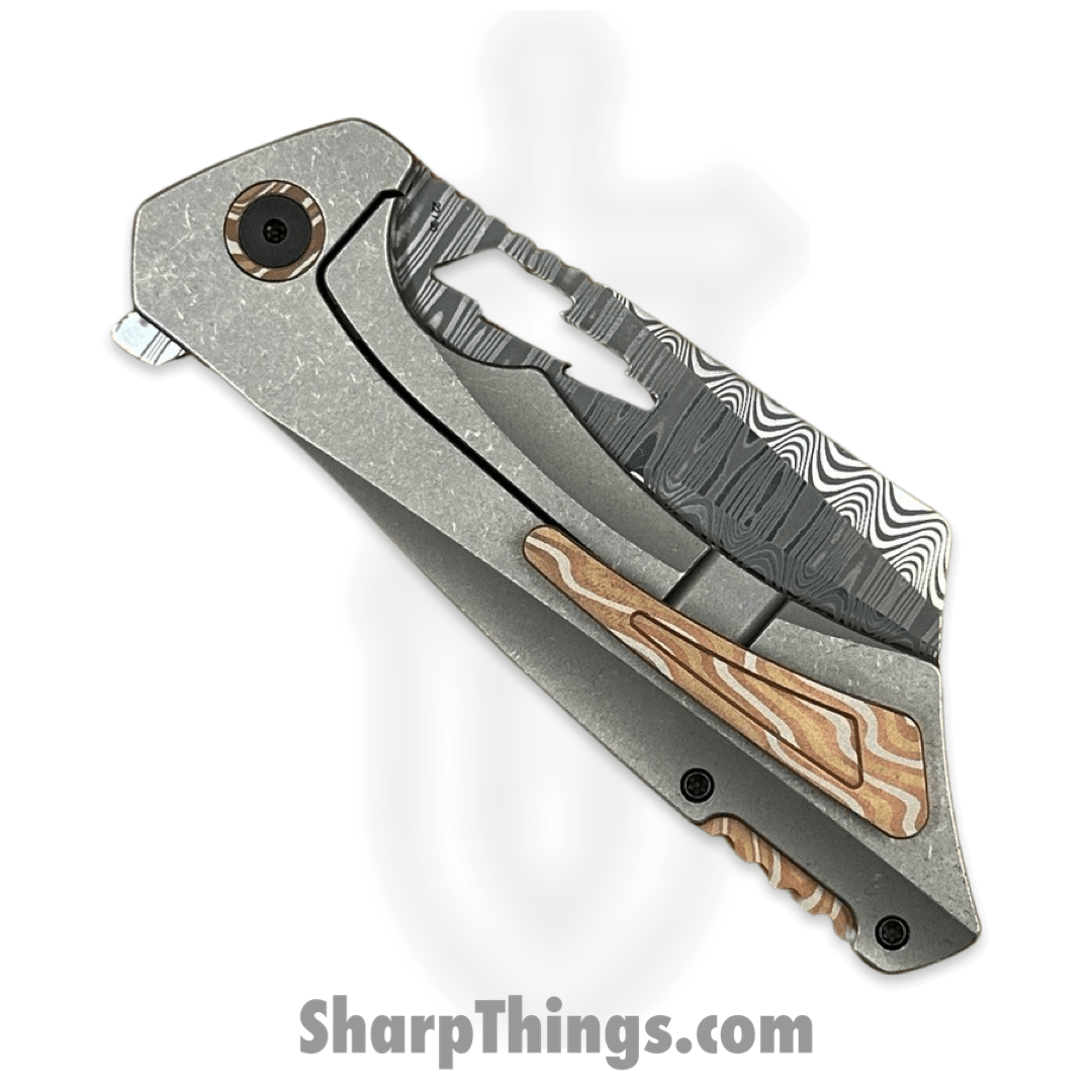 Something Obscene Co. - NVNm-Dam-Mok - New Version Nemley - Damacore Odins Eye Cleaver - Titanium - Grey Mokume - Image 4