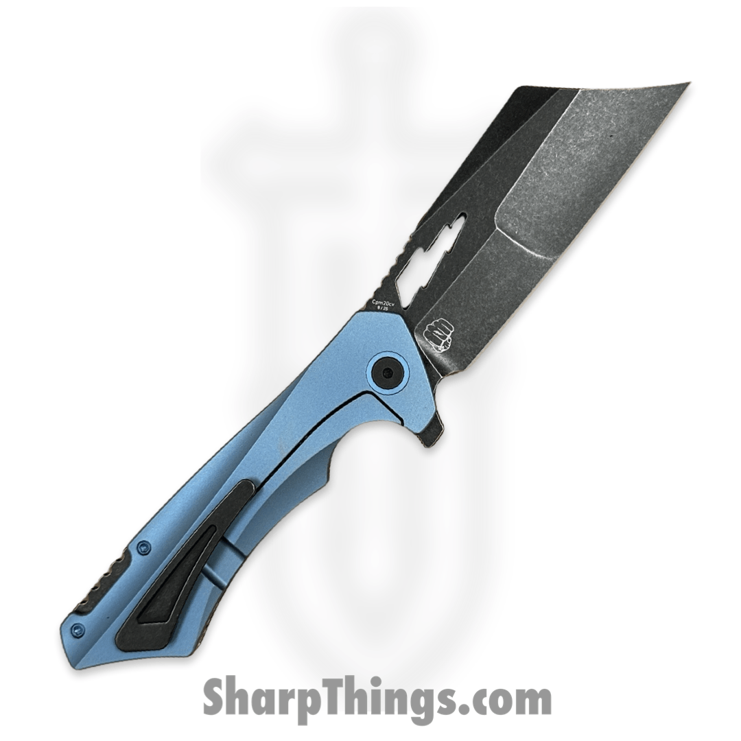 Something Obscene Co. - NVNem-Neb-SW - New Version Nemley - CPM 20CV Coated Cleaver - Fat Carbon Titanium - Red White Blue - Image 2