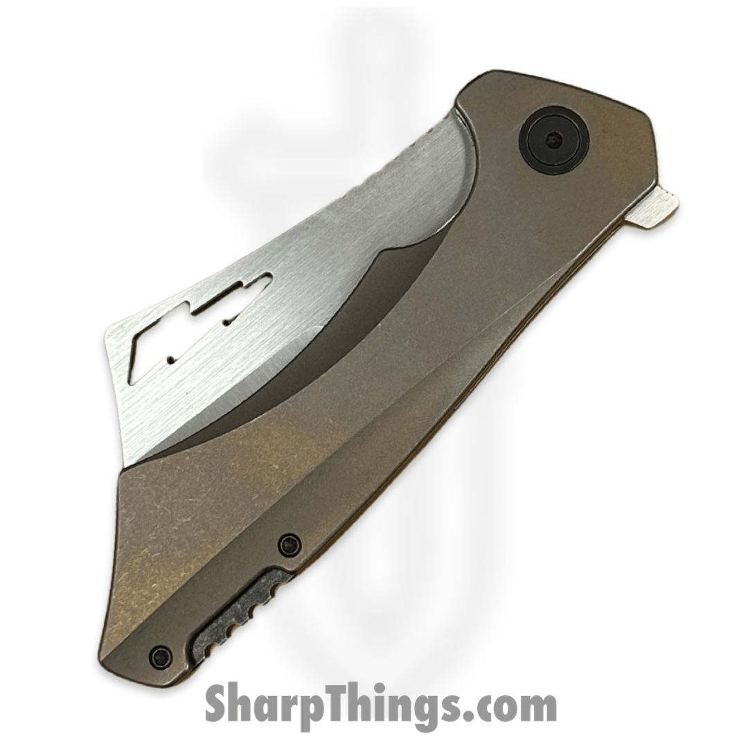 Something Obscene Co. - Nem4-Sat-Brz - Nemley V4 - CPM 20CV Satin Cleaver - Titanium - Bronze - Image 4