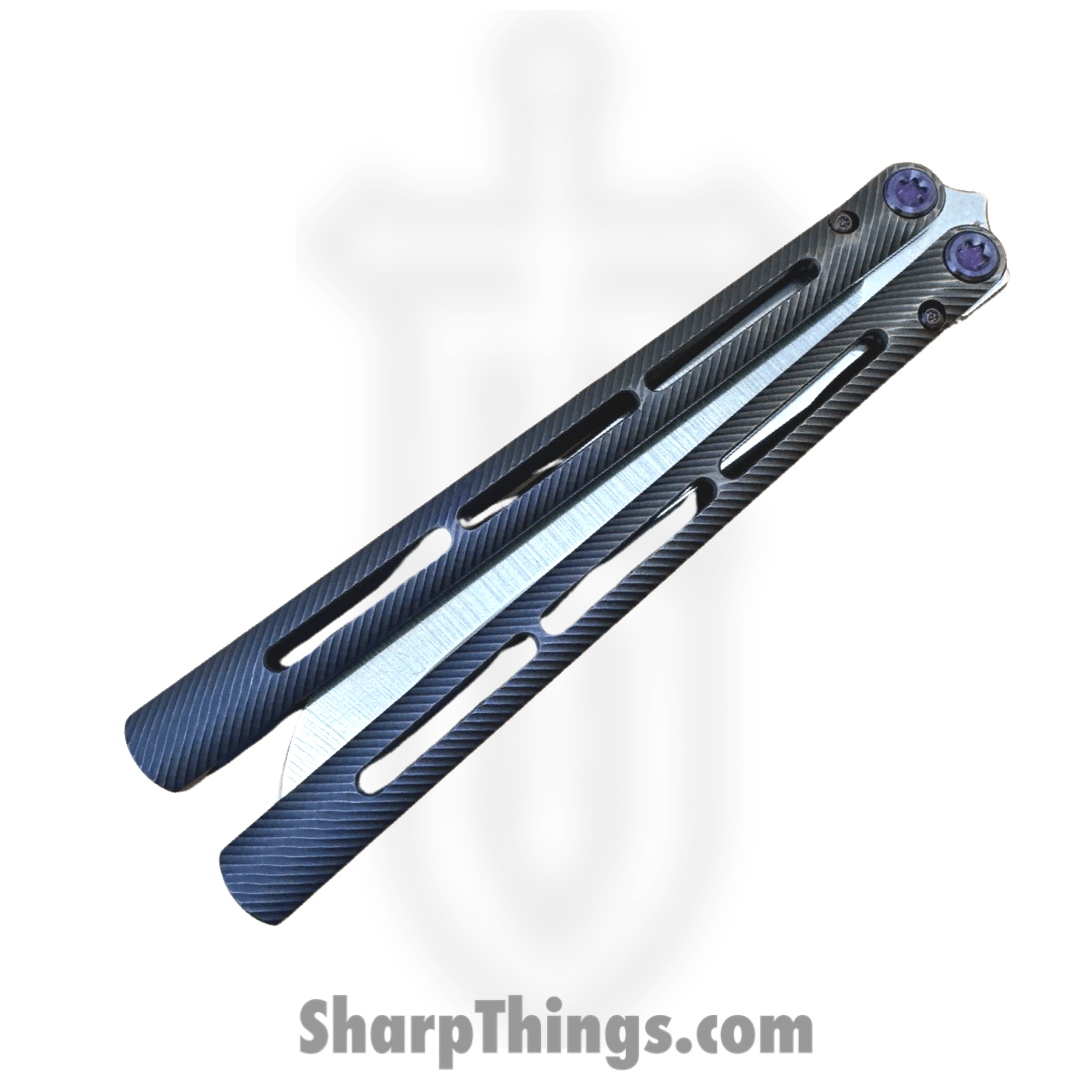 Medford Knife and Tool - 030824B - Viceroy - Balisong - S45VN Tumbled Drop Point - Titanium Fade - Violet Bronze - Image 2