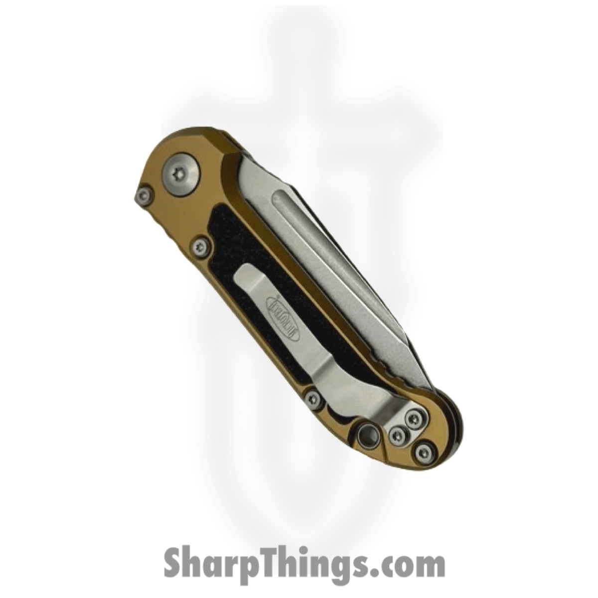 Microtech - 1136-10TA - L.U.D.T. Gen III - Automatic Knife - M390MK Stonewash Tanto - Aluminum with Grip Tape Inlay - Tan - Image 4