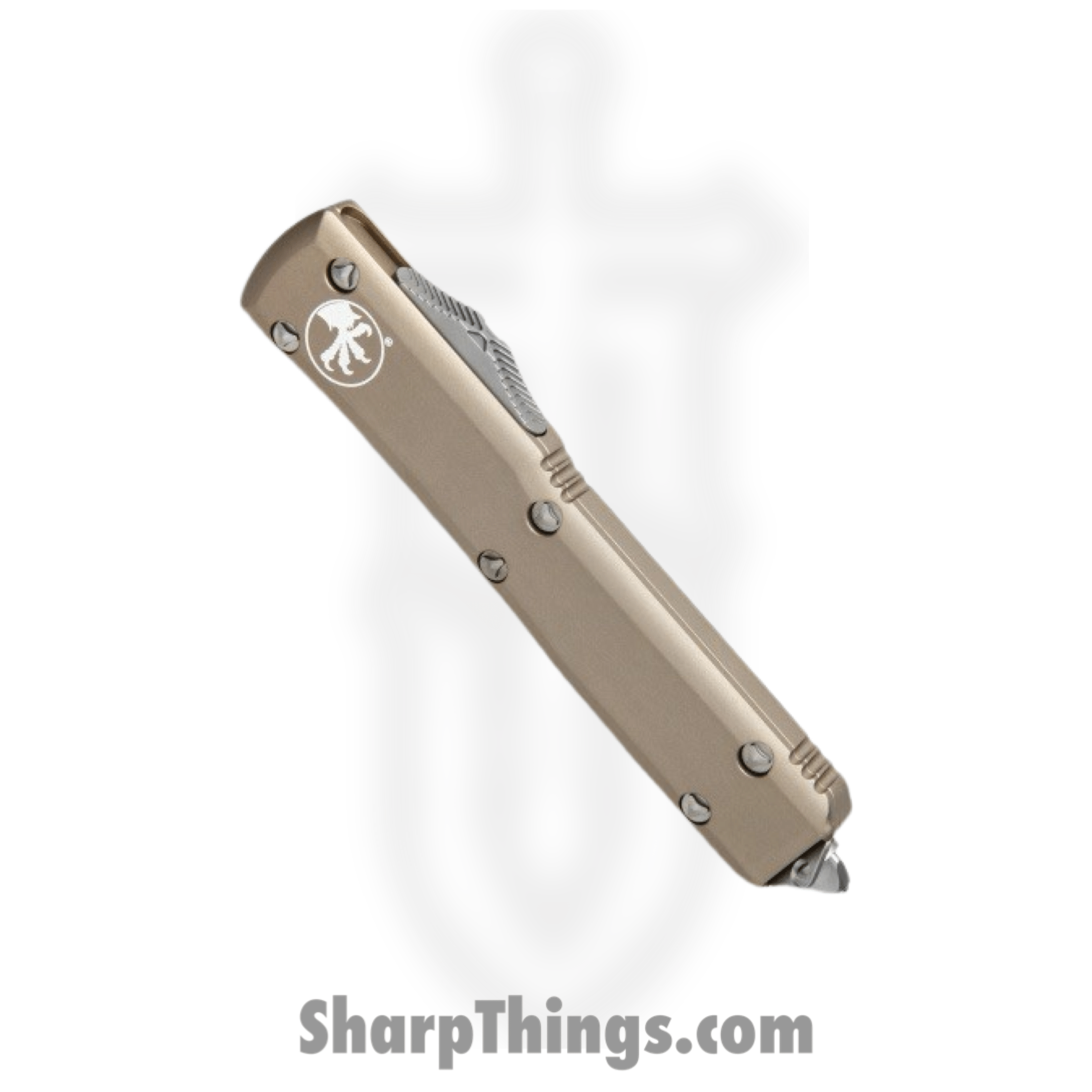 Microtech - 121-11APTA - Ultratech - OTF Auto - Bohler M390 Apocalyptic P/S DP - 6061-T6 Aluminum - Tan - Image 2