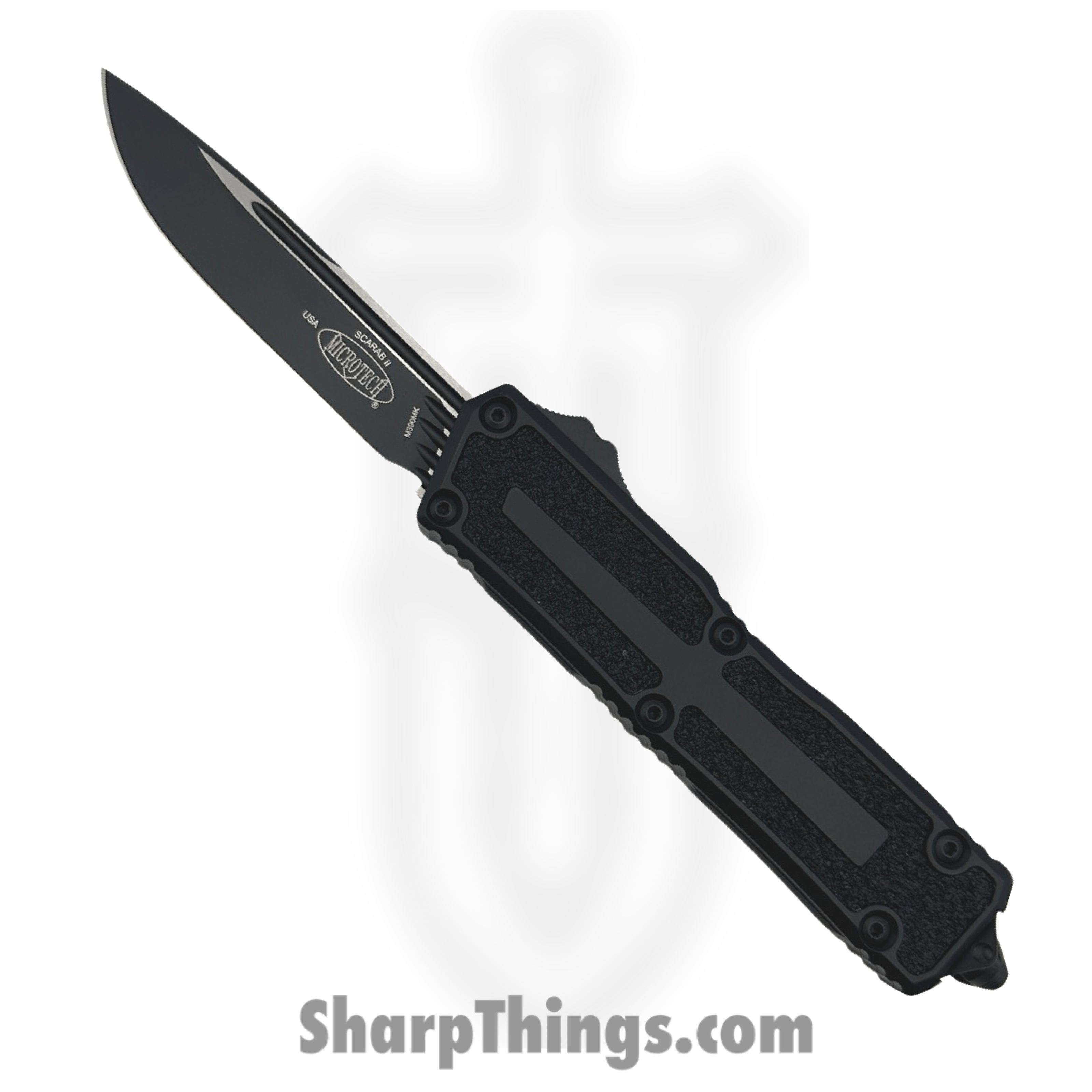 Microtech - 1278-1T - Scarab II GEN III S/E - OTF Auto - M390MK 2 Tone Drop Point - 6061-T6 Aluminum - Black