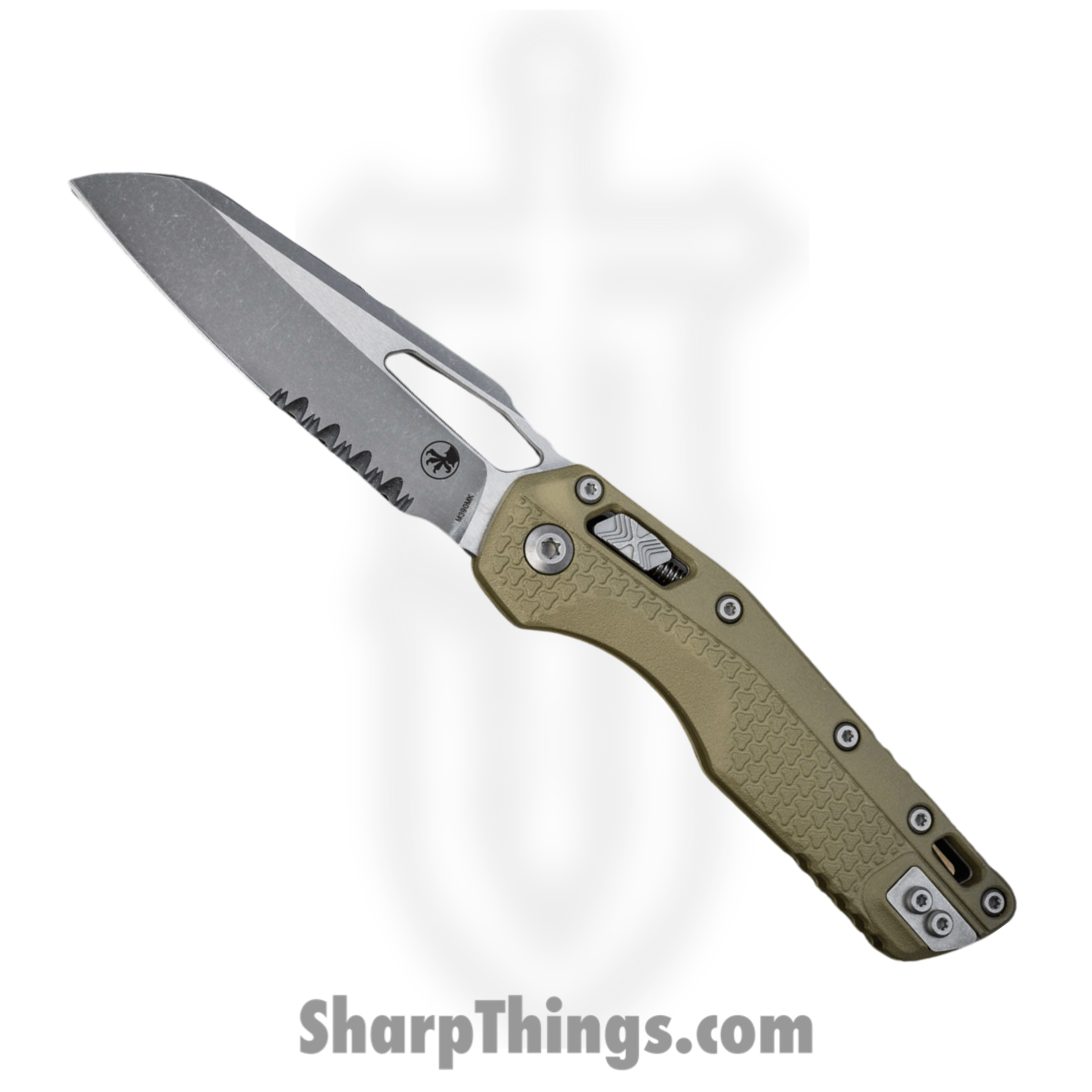 Microtech - 210T-11APPMOD - MSI® RAM-LOK Tri-Grip - Folding Knife - M390MK Apocalyptic Reverse Tanto - Injection Molded Polymer - OD Green