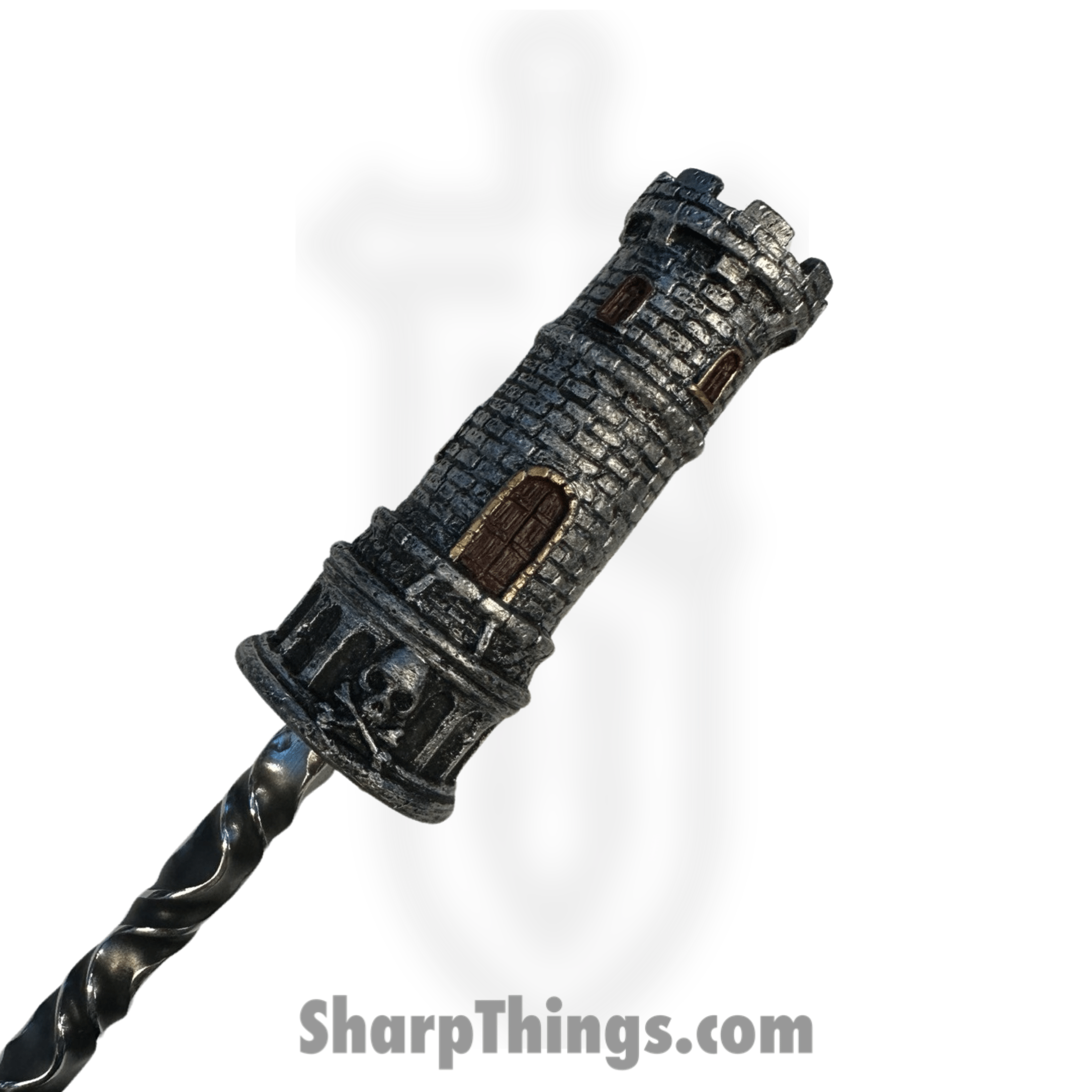 Full Heart Forge - FHF-CHESS-RK - Rook Spike - Fixed Blade Knife - 316 Stainless Satin Spike - Resin - Grey, Brown, Gold - Image 3