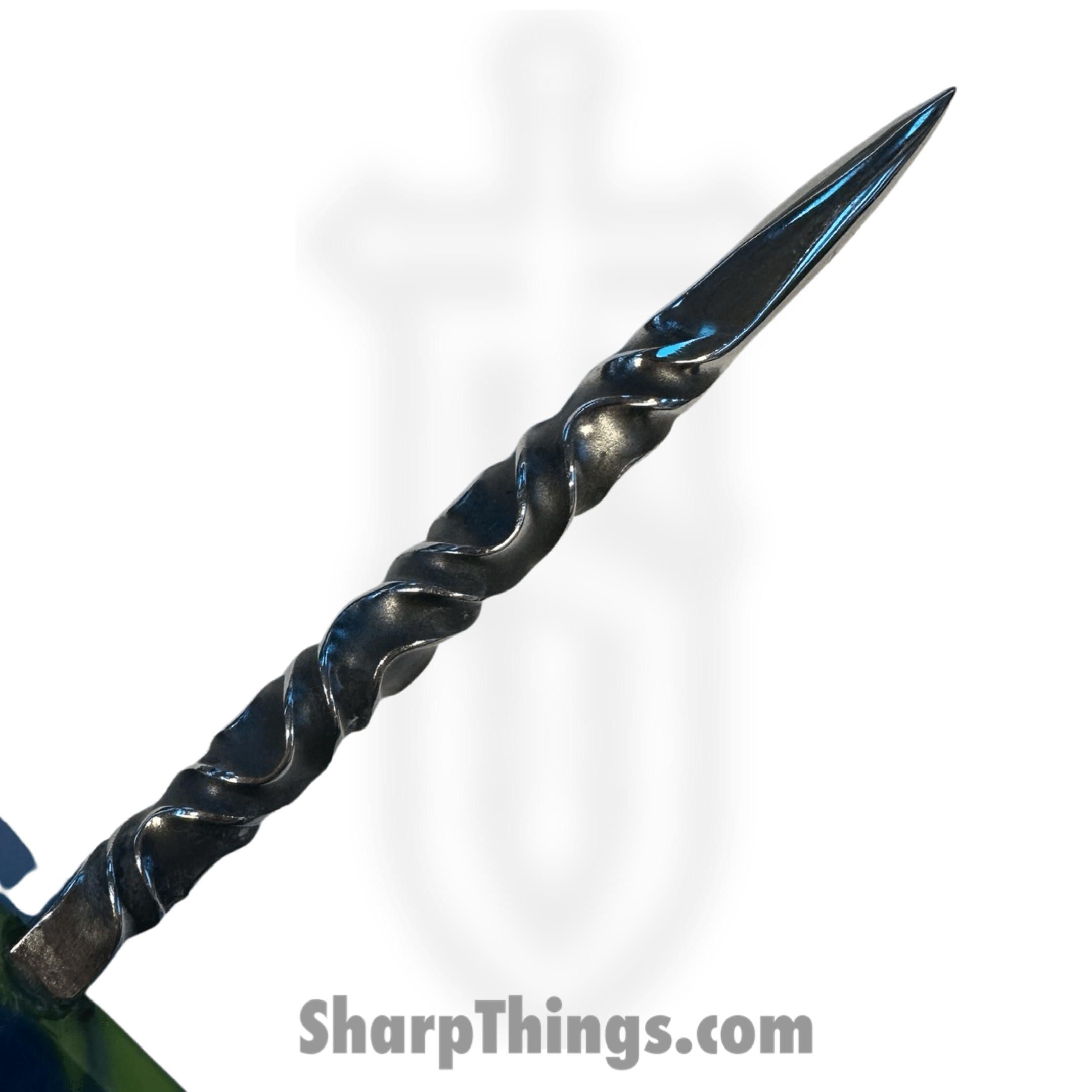 Full Heart Forge - FHF-TS-A-BLGR - T Handle Spike - Fixed Blade Knife - 316 Stainless Satin Spike - Acryllic - Blue, Green - Image 3
