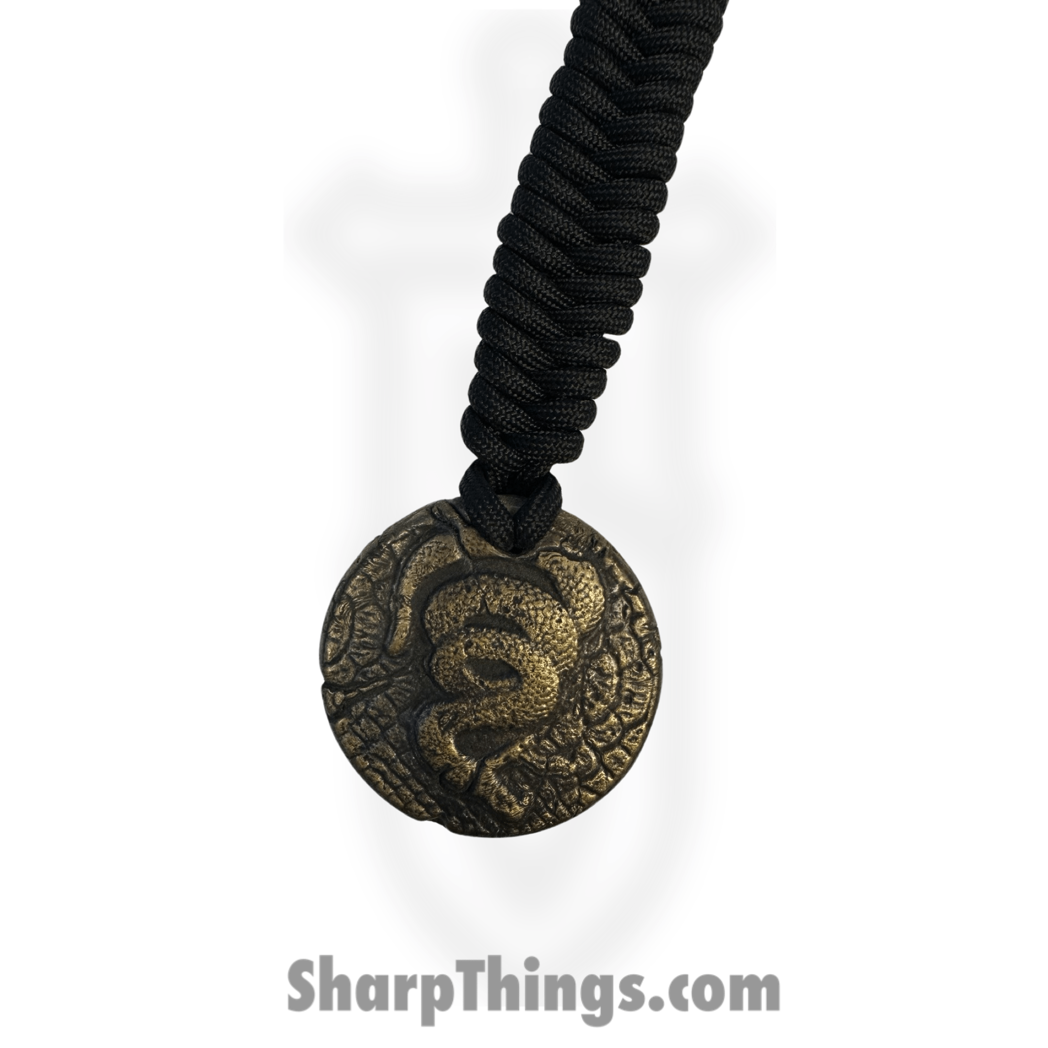Full Heart Forge - FHF-WK-SB - Weighted Keychain "Snake Bite" - Paracord - Brass - Brass, Black - Image 3