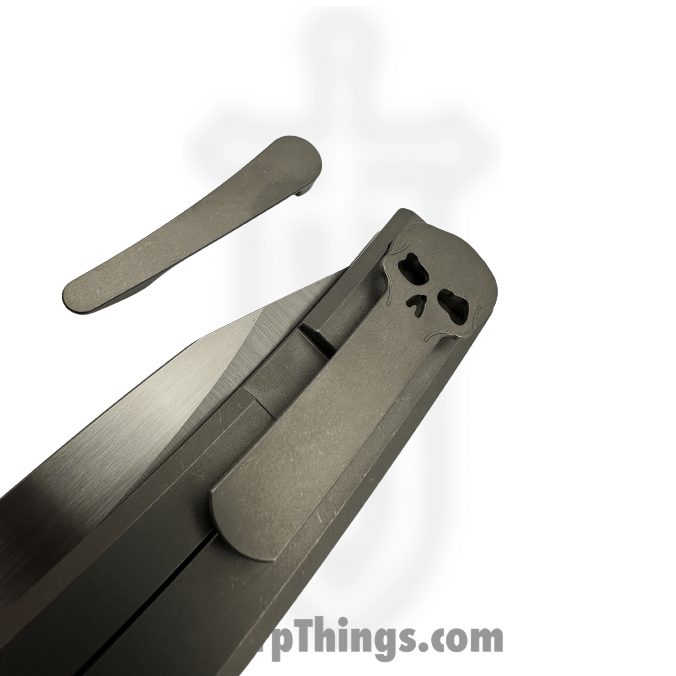 Chaves Knives - ST-SG-SWTI-BF - Scapegoat Street - Folding Knife - Satin M390 Drop Point - Titanium - Stonewash - Image 5