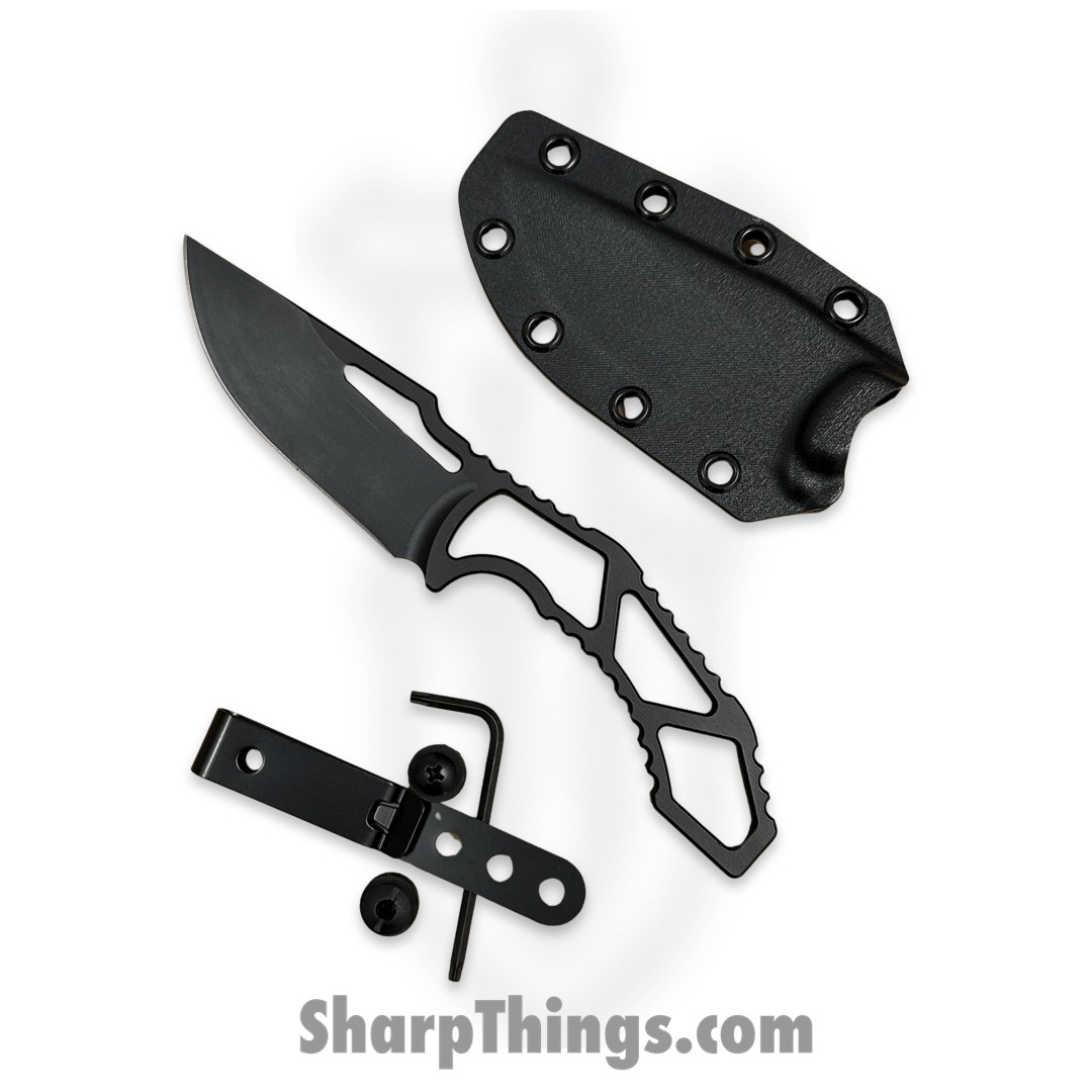 SkyRaider Knives - SRK1-MSTG-DP - Mustang - Fixed Blade Knife - Skeleton - A2 - Coated - Drop Point - Black - Image 3