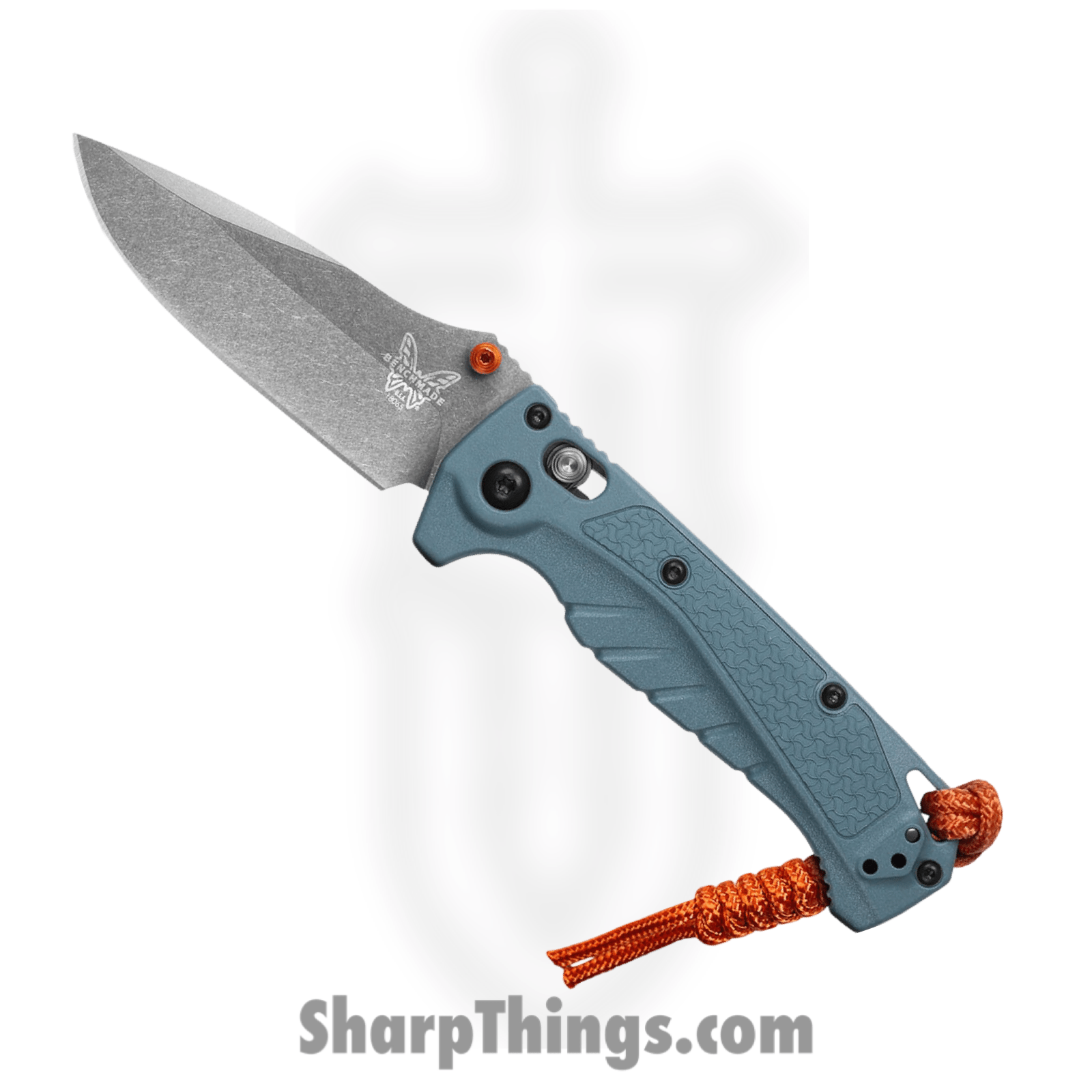 Benchmade - 18065 - Mini Adira - Folding Knife - CPM MagnaCut Stonewash Drop Point - Santoprene - Depth Blue