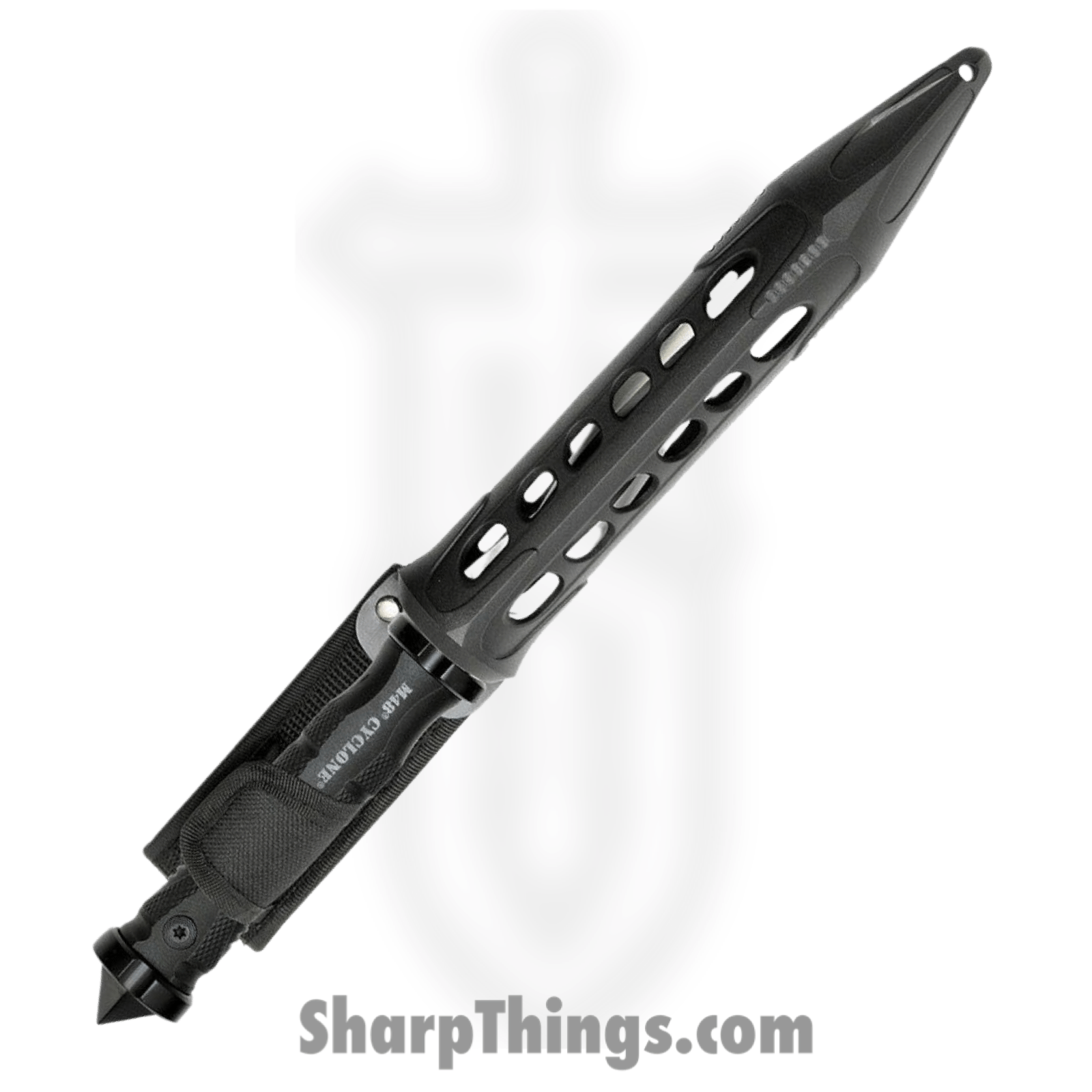 United Cutlery - UC3163 - M48 Tactical Cyclone Twisted - Fixed Blade Knife - 2Cr13 Two Tone Black Satin Tri Edged Spiraling Dagger - GFRN - Black - Image 2