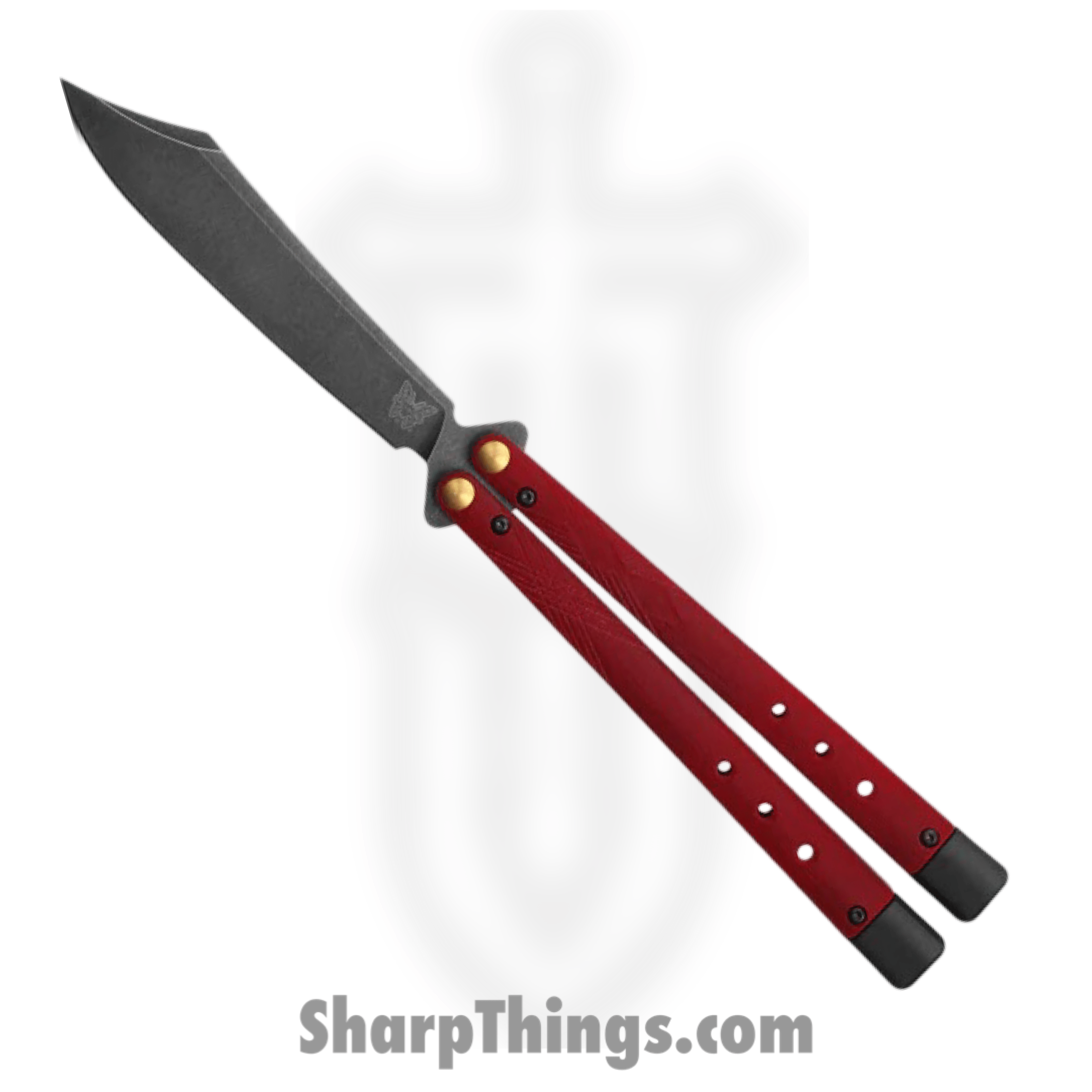 Benchmade - 99BK-1 - Necron - Balisong - CPM S30V Stonewash Scimitar - G10 - Ruby Red