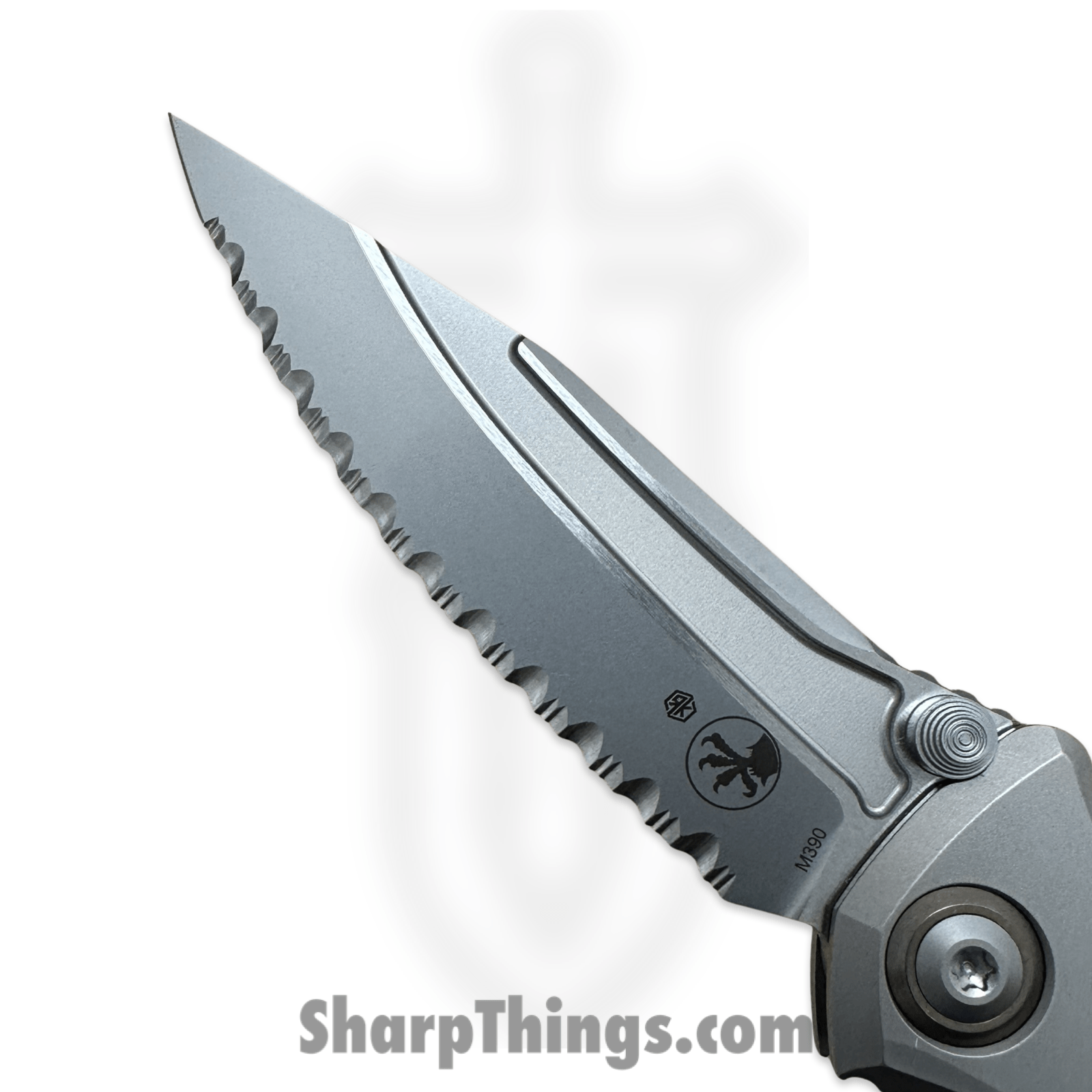 Microtech - 260M-9CFTI - Mini Socom Bravo - Folding Knife - M390 Bead Blast Clip Point - Bolstered 6AI4V Titanium with Carbon Fiver Scales - Black - Image 5