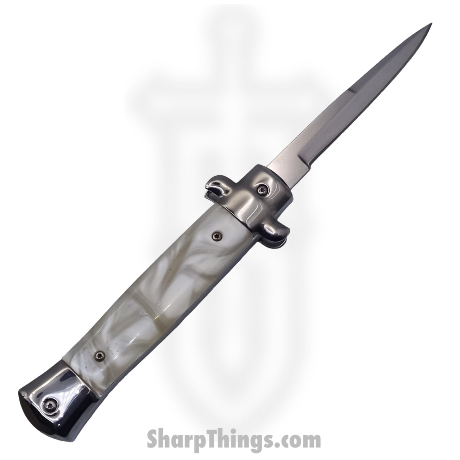 Steel River Knives - SBOTF11ITMP - Magnum – 11” Italian Stiletto OTF Automatic Knife – 440 Bayonet - MOP - Image 2