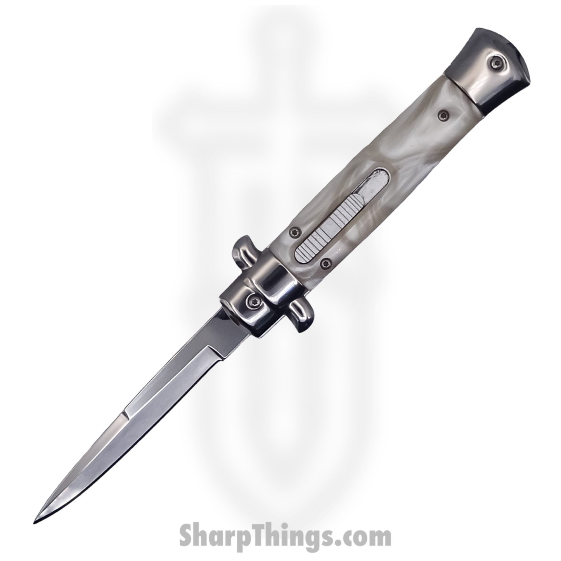 Steel River Knives - SBOTF11ITMP - Magnum – 11” Italian Stiletto OTF Automatic Knife – 440 Bayonet - MOP