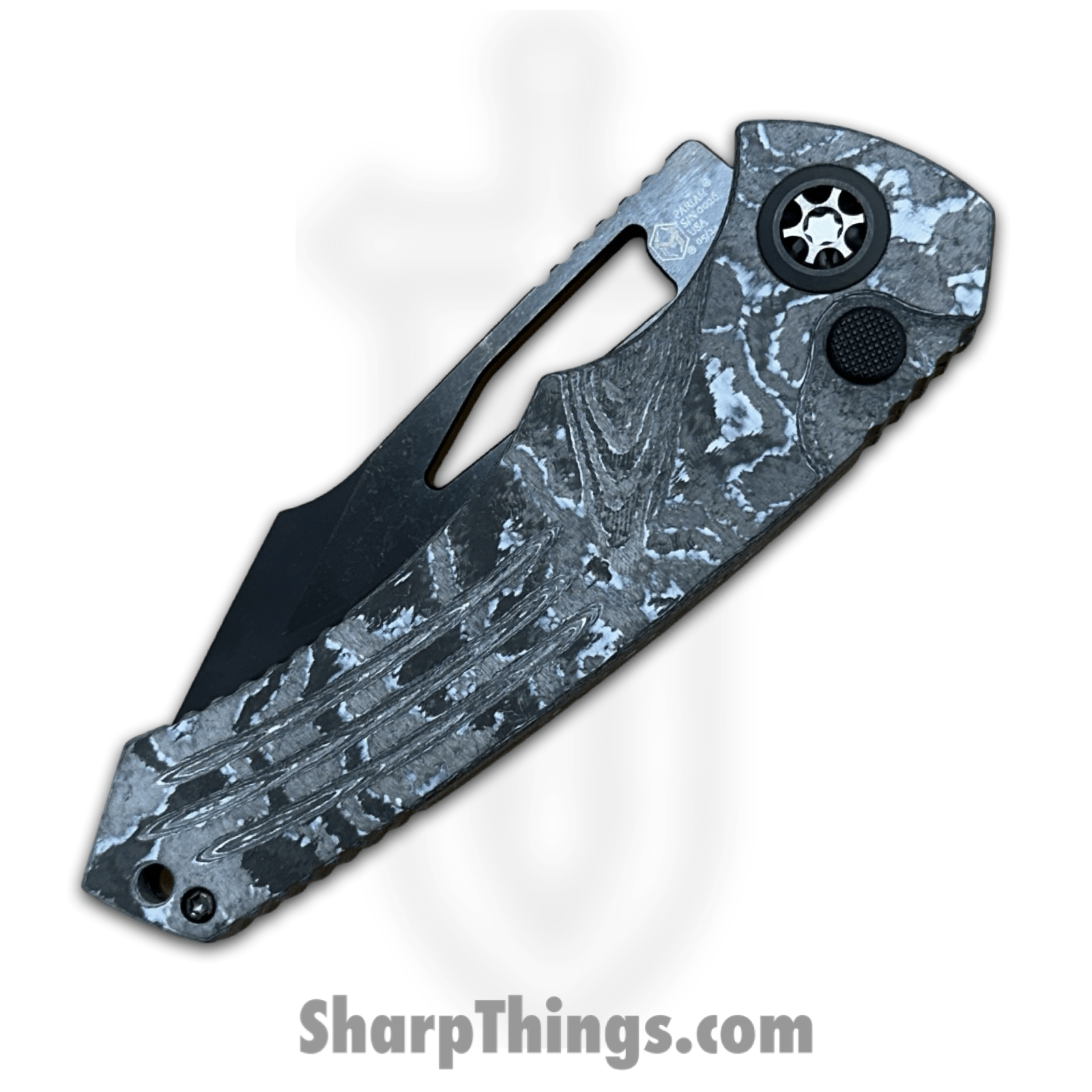 Heretic Knives - H046-6A-WT/CC - Pariah - Folding Knife - MagnaCut DLC Drop Point - Carbon Fiber - Black White - Image 3