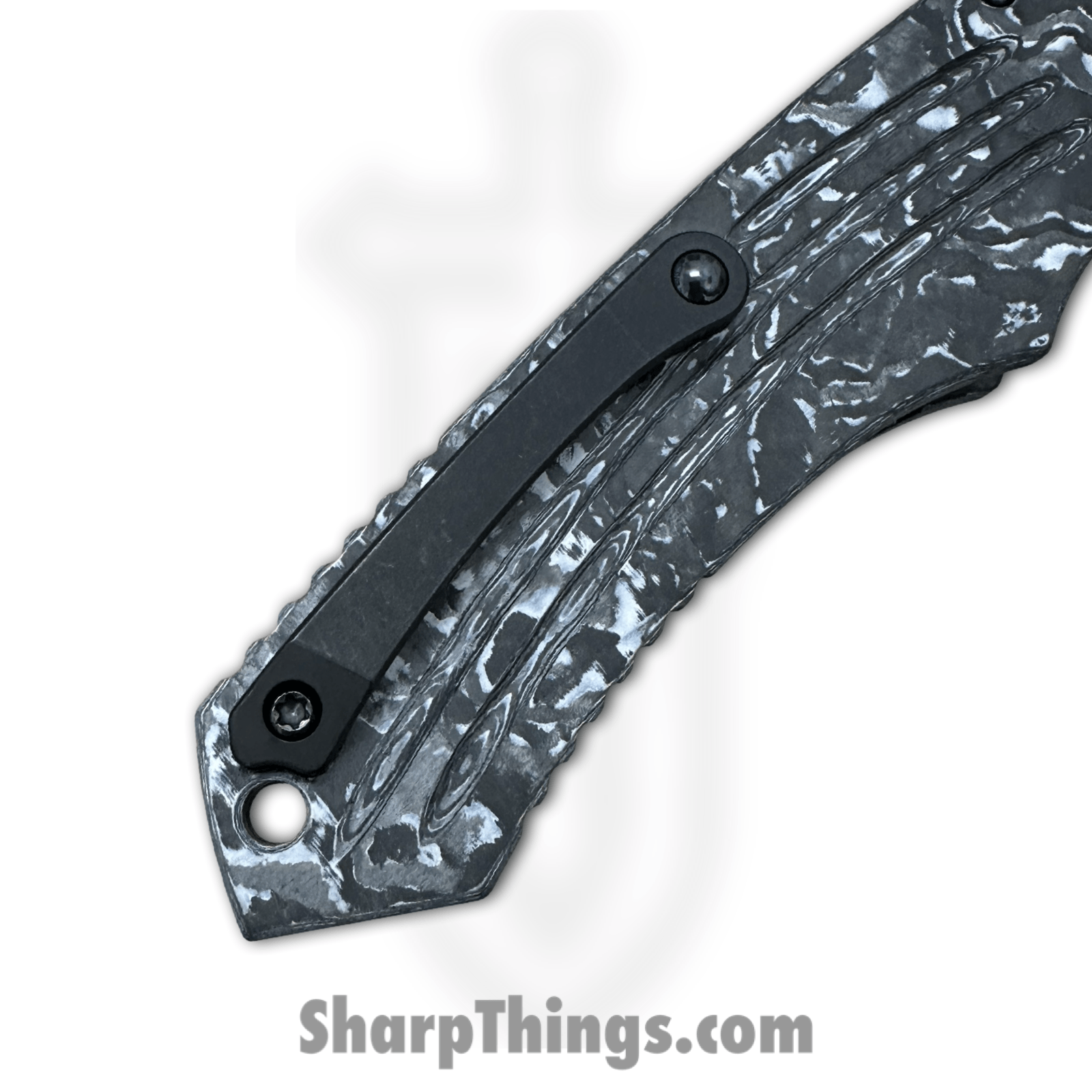 Heretic Knives - H046-6A-WT/CC - Pariah - Folding Knife - MagnaCut DLC Drop Point - Carbon Fiber - Black White - Image 6